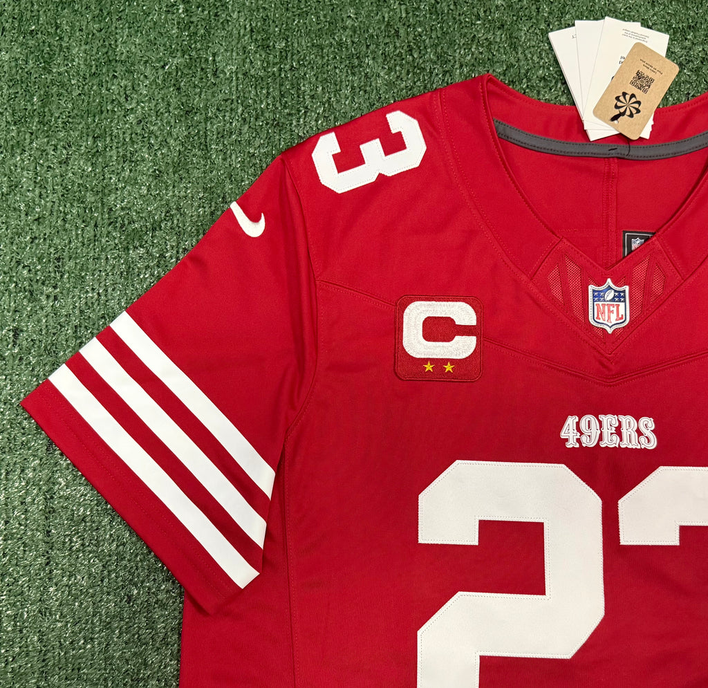 Christian McCaffrey San Francisco 49ers Jersey #23 Nike Vapor Fuse Limited Stitched Red Size (XL) NFL