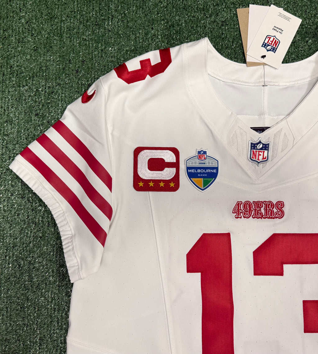 Brock Purdy San Francisco 49ers Jersey #13 Nike Vapor FUSE Elite White Size 44 (Large) NFL