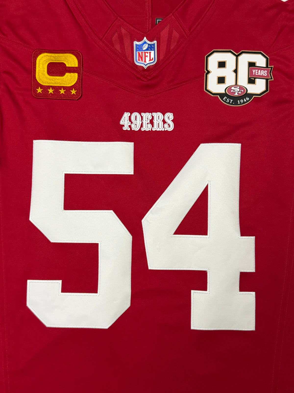 Fred Warner San Francisco 49ers Jersey #54 Nike Vapor Fuse Limited Stitched Red Size (Medium) NFL