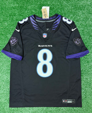 Lamar Jackson Baltimore Ravens Jersey #8 Nike Vapor FUSE Limited Black Size (Large) NFL