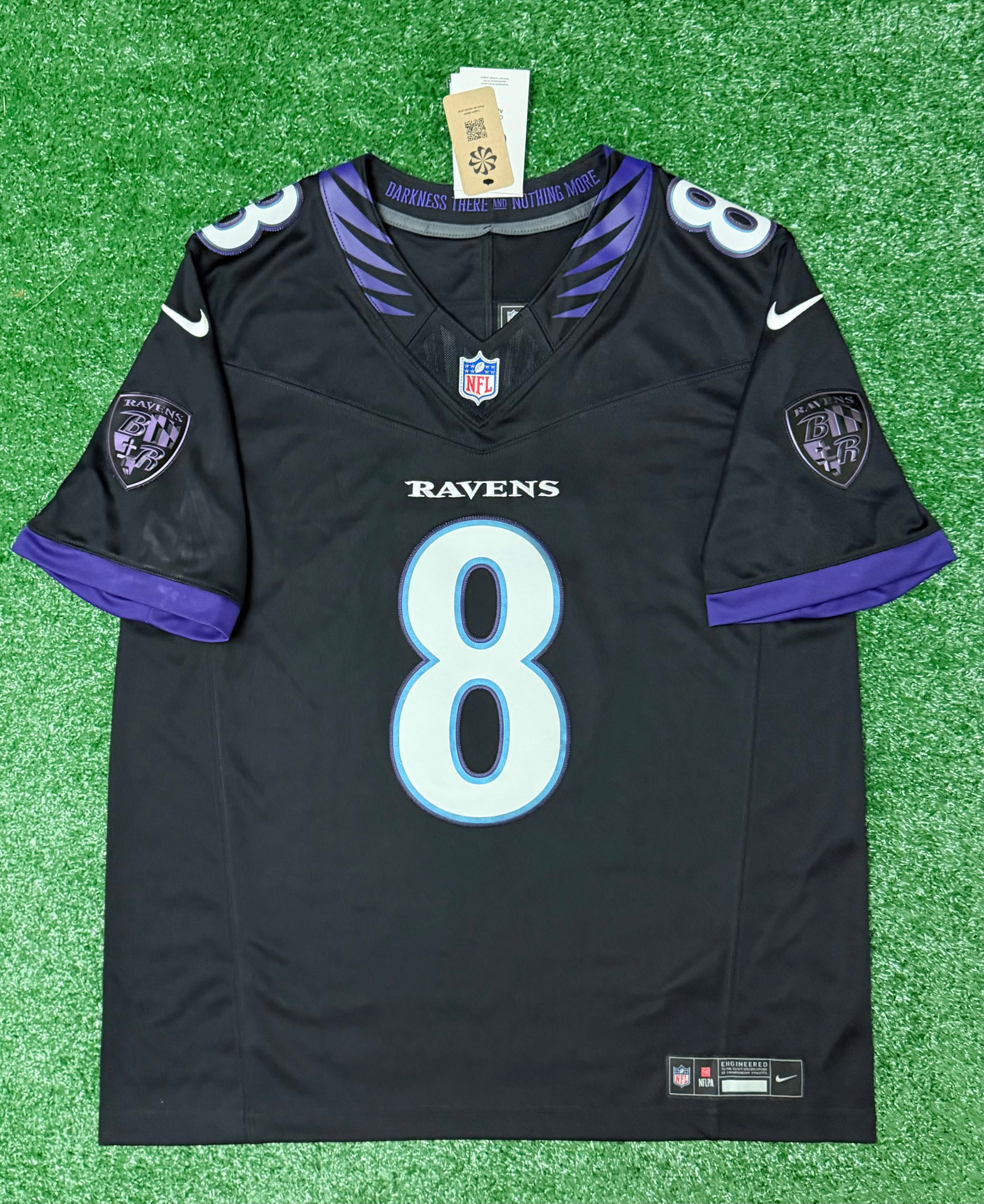 Lamar Jackson Baltimore Ravens Jersey #8 Nike Vapor FUSE Limited Black Size (Large) NFL