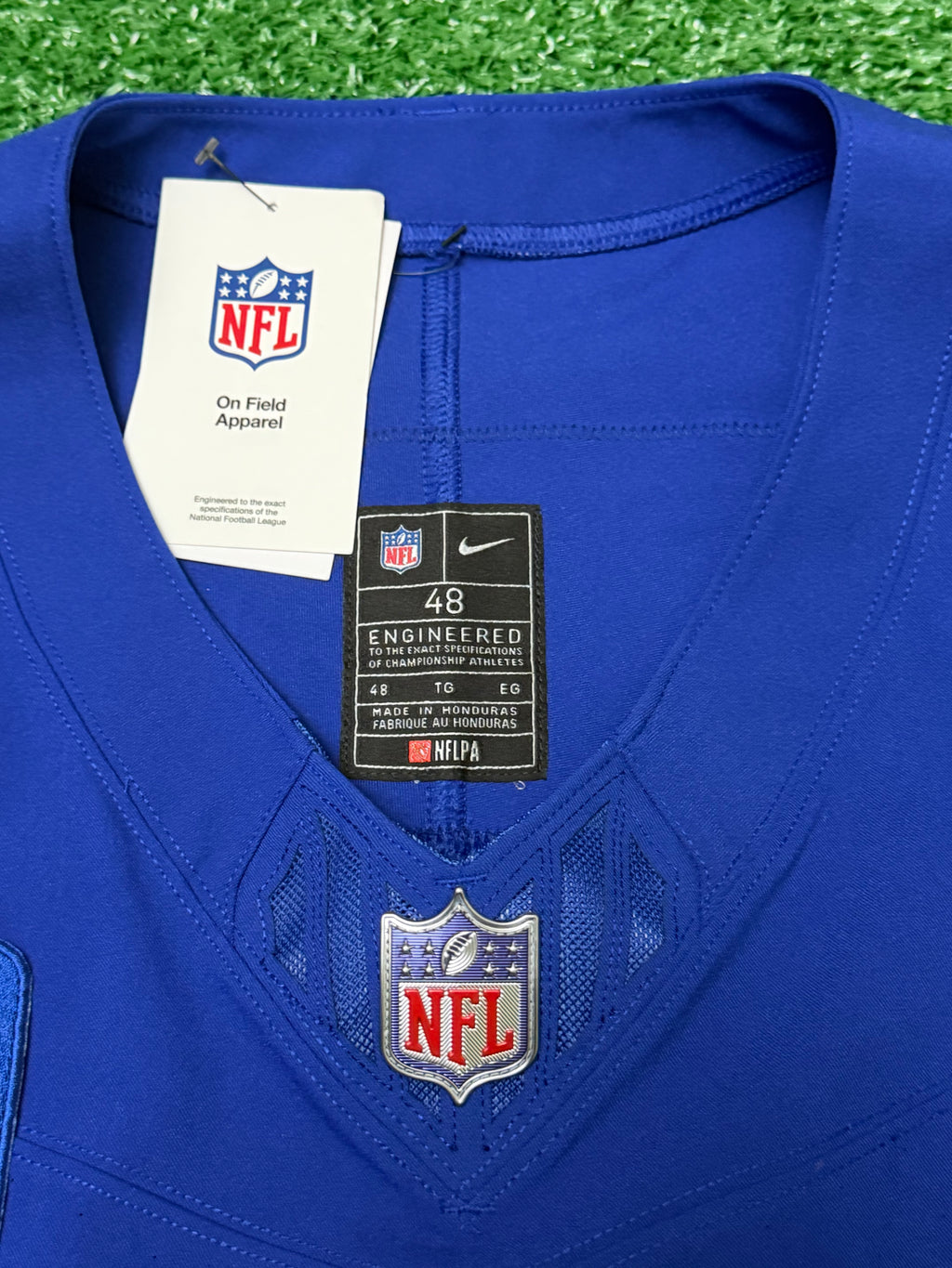 Jaxson Dart New York Giants Jersey #6 Nike Vapor FUSE Elite Blue Size 48 (XL) NFL
