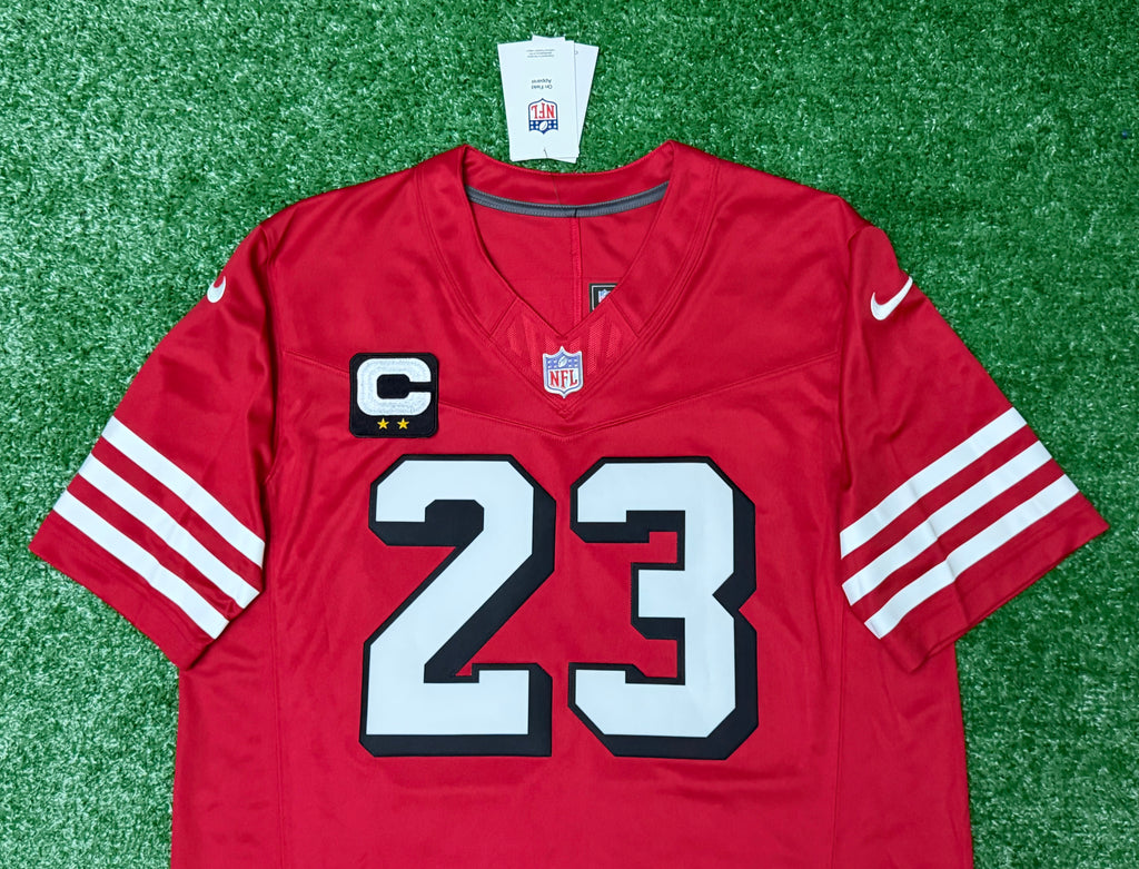 Christian McCaffrey San Francisco 49ers Jersey #23 Nike Vapor Fuse Limited Stitched Red Size (Large) NFL