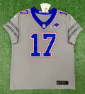 Josh Allen Buffalo Bills Jersey #17 Nike Vapor Fuse Elite Gray Size 44 (L) NFL
