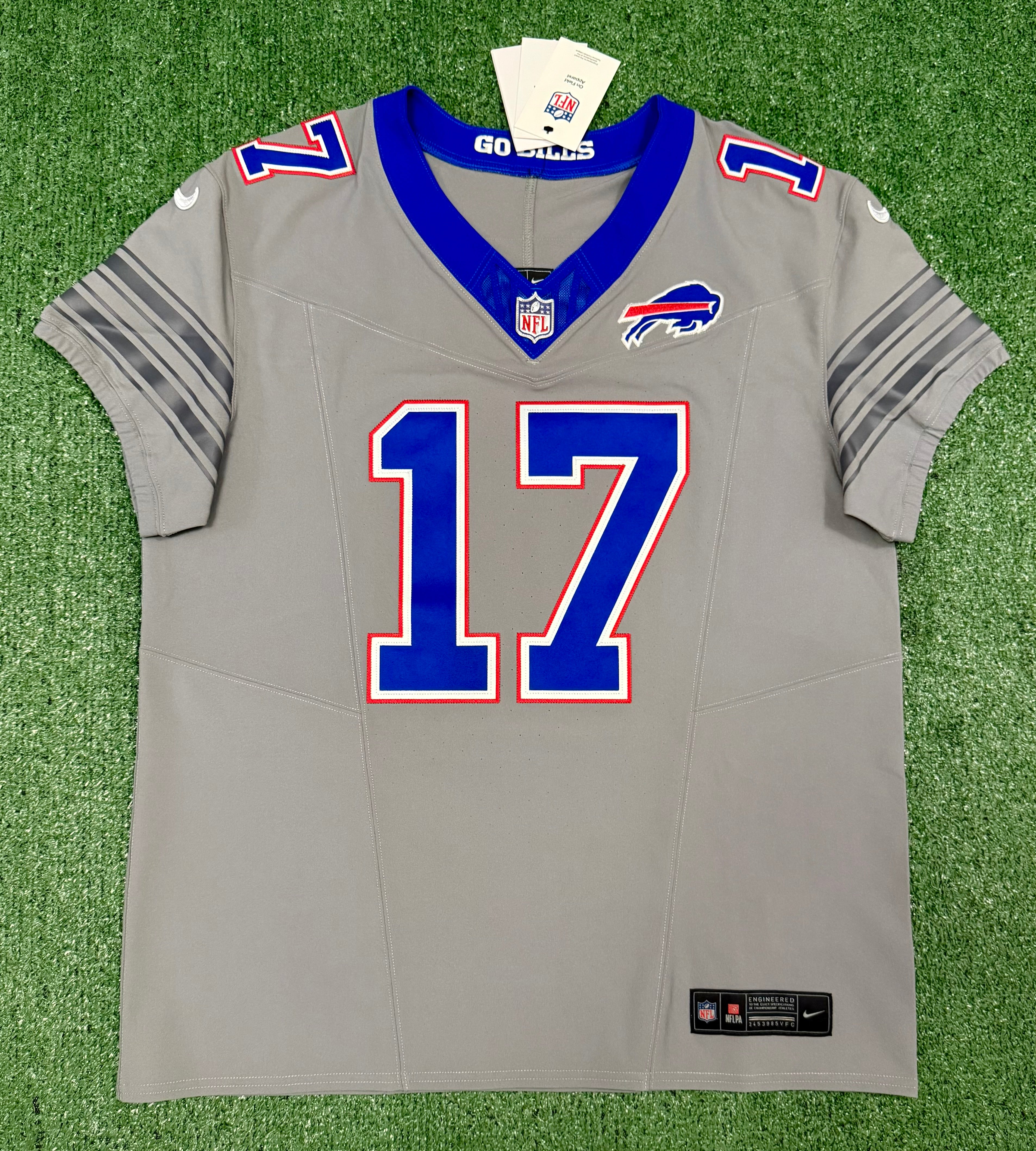 Josh Allen Buffalo Bills Jersey #17 Nike Vapor Fuse Elite Gray Size 44 (L) NFL