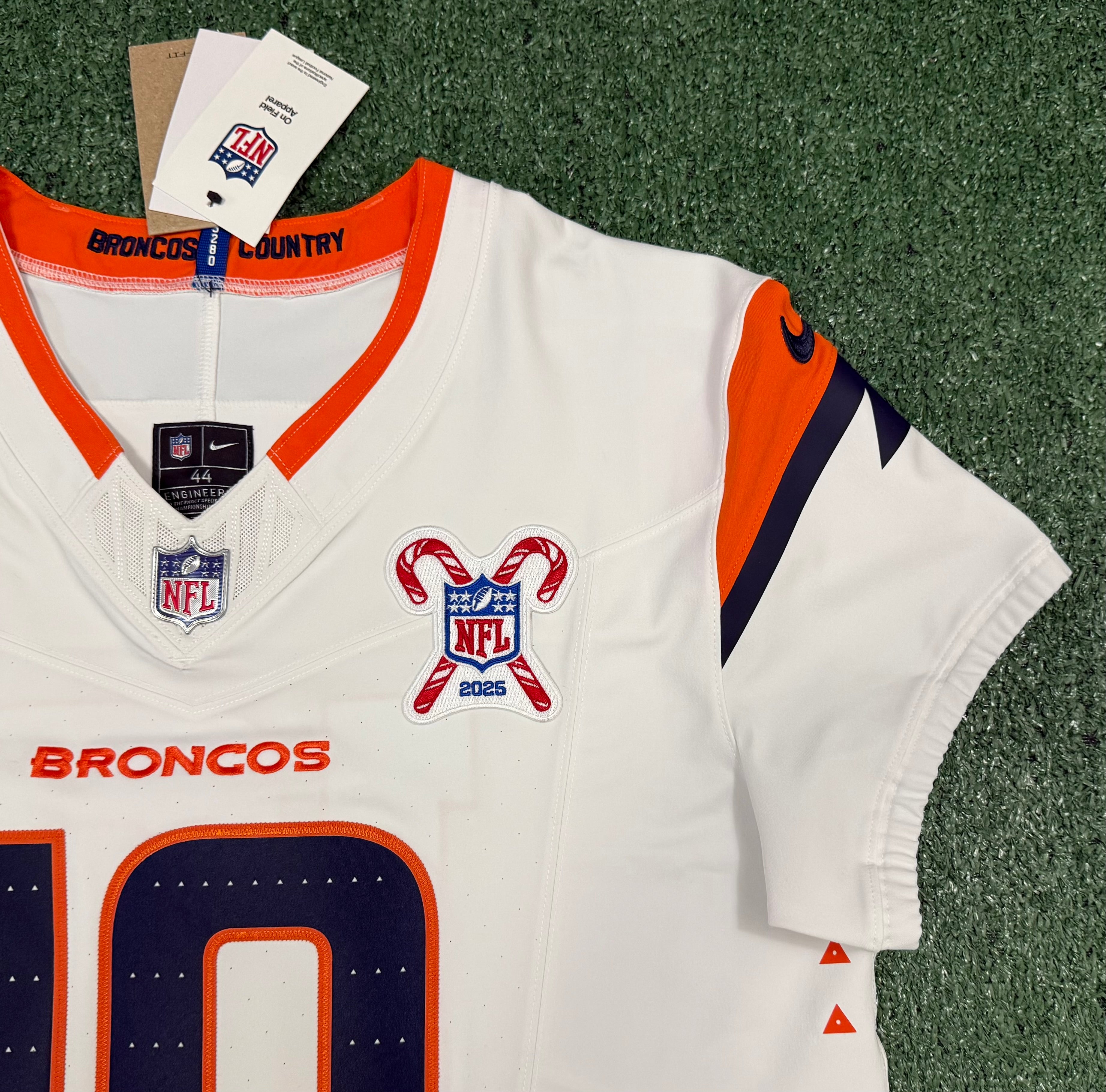 Bo Nix Denver Broncos Jersey #10 Nike Vapor Fuse Elite White Size 44 (L) NFL