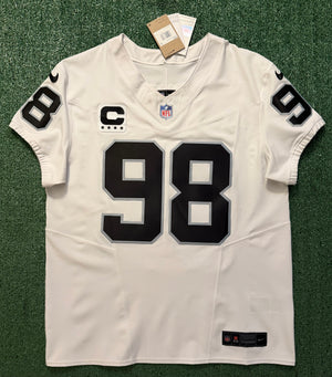 Maxx Crosby Las Vegas Raiders Jersey #98 Nike Vapor Fuse Elite White Size 44 (L) NFL