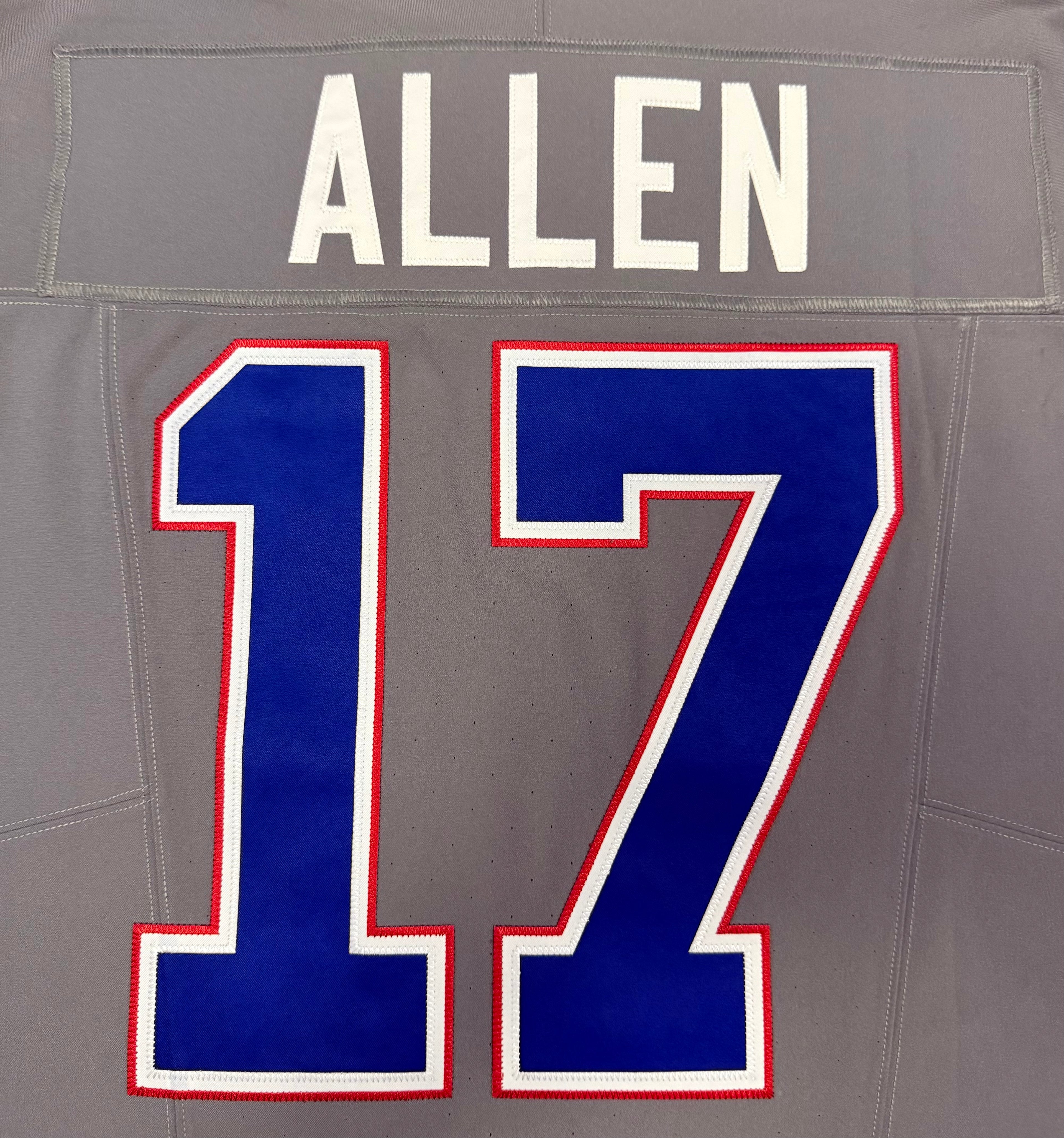 Josh Allen Buffalo Bills Jersey #17 Nike Vapor Fuse Elite Gray Size 44 (L) NFL