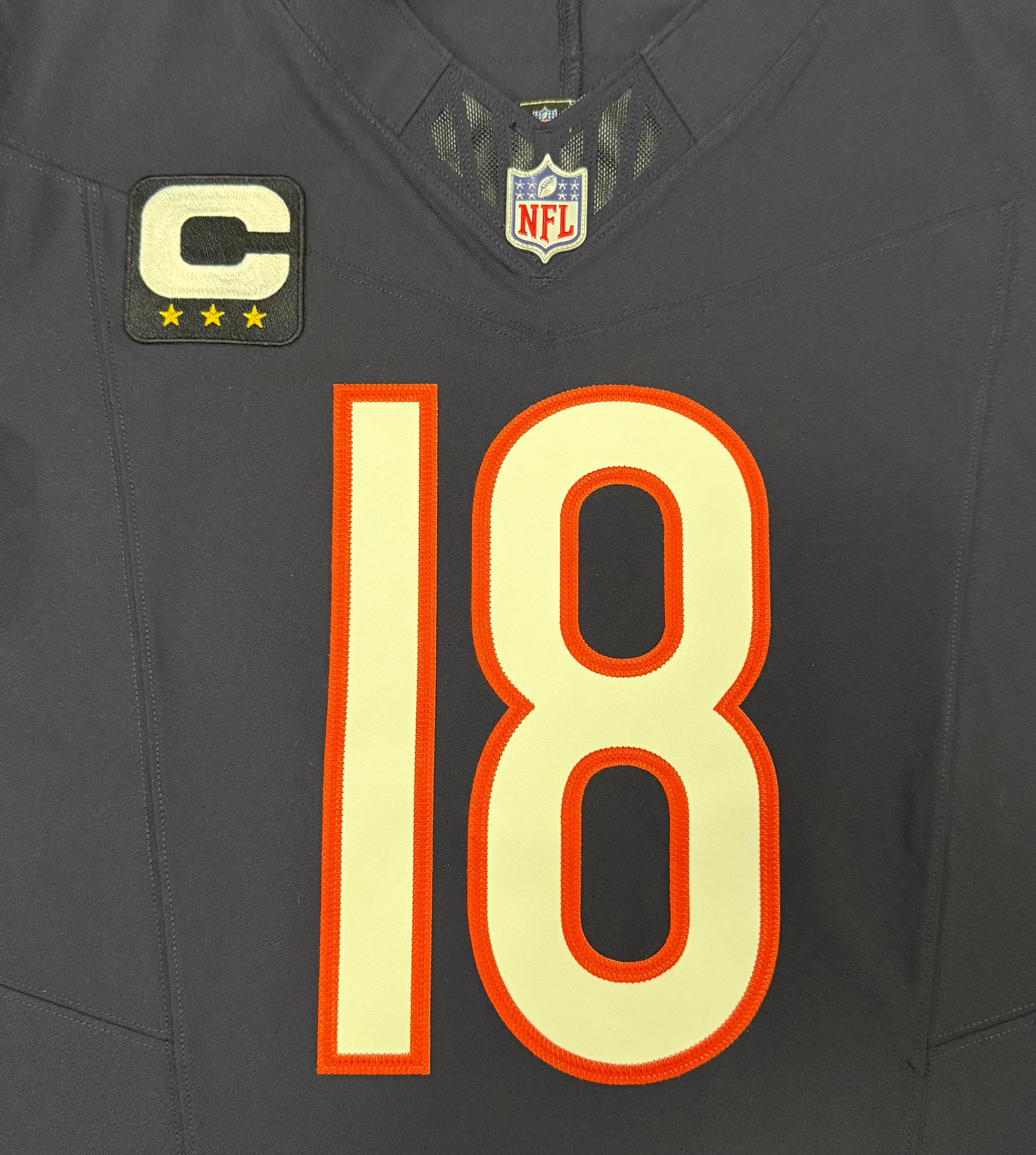Caleb Williams Chicago Bears Jersey #18 Nike Vapor FUSE Elite Navy Size 40 (Medium) NFL