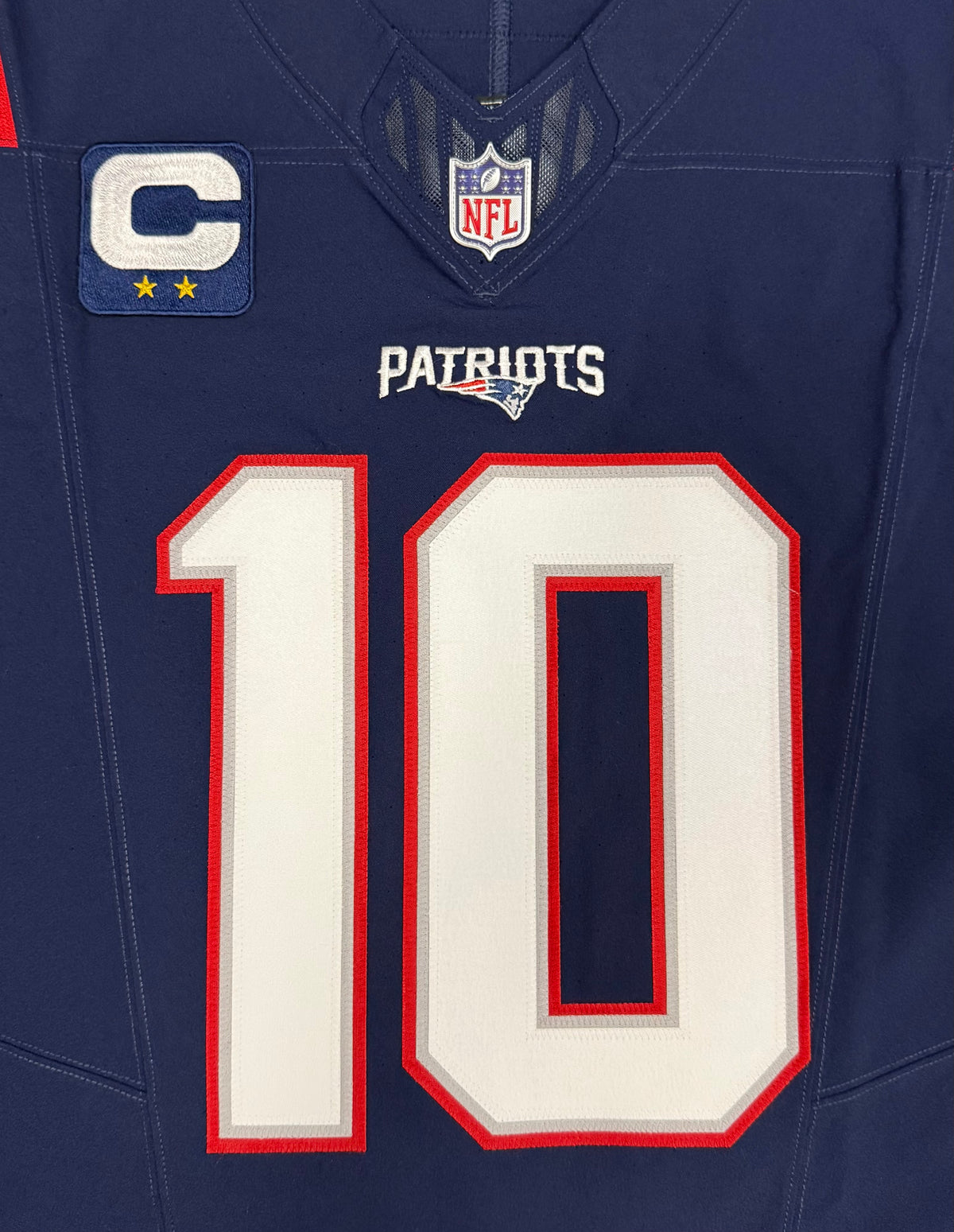 Drake Maye New England Patriots Jersey #10 Nike Vapor Fuse Elite Blue Size 48 (XL) NFL