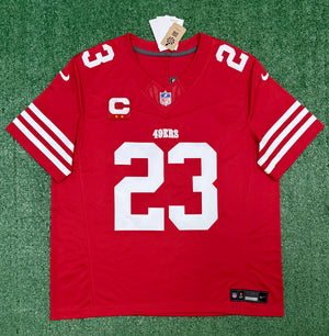 Christian McCaffrey San Francisco 49ers Jersey #23 Nike Vapor Fuse Limited Stitched Red Size (XL) NFL