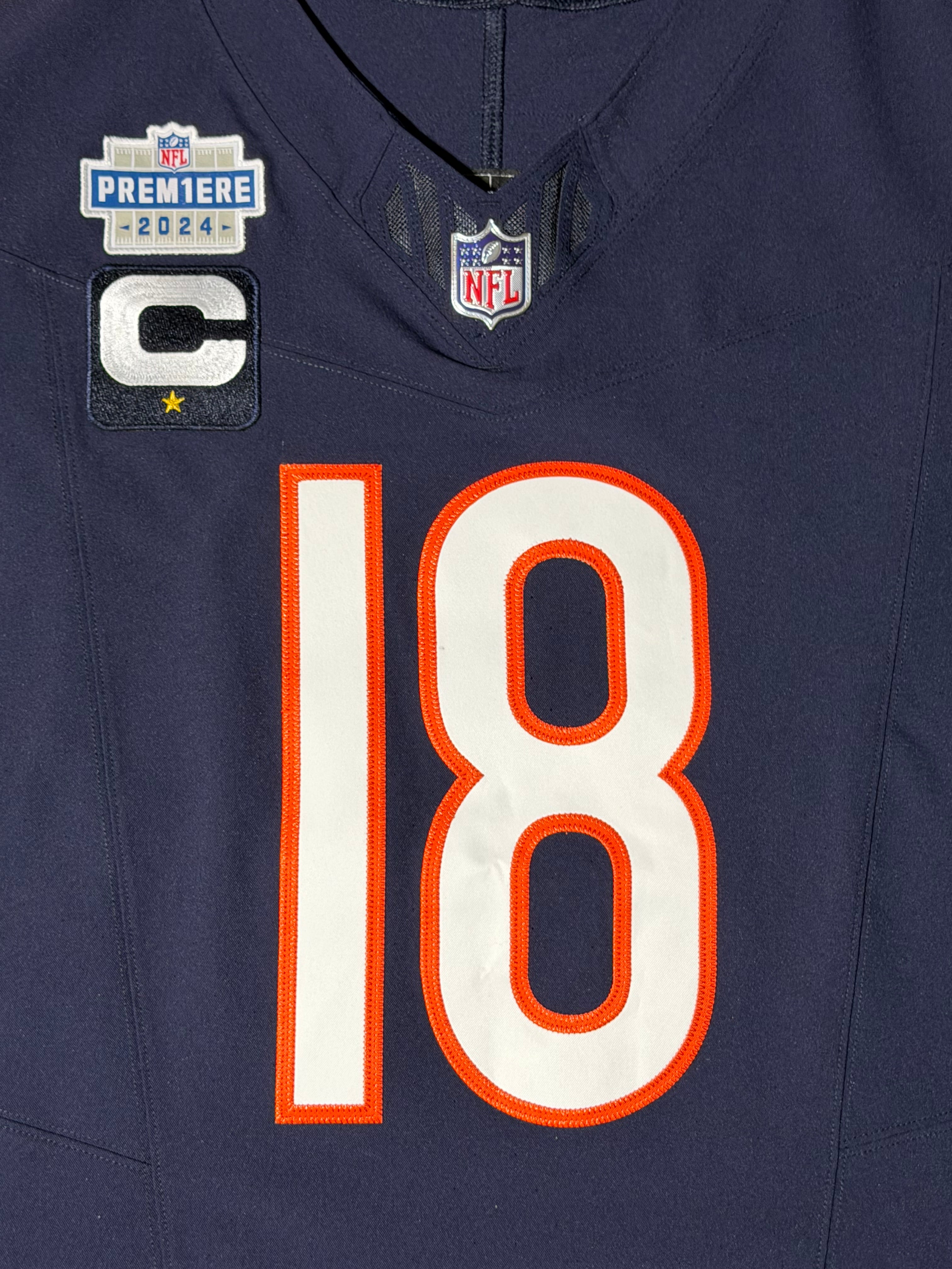 Caleb Williams Chicago Bears Jersey #18 Nike Vapor FUSE Elite Navy Size 48 (XL) NFL
