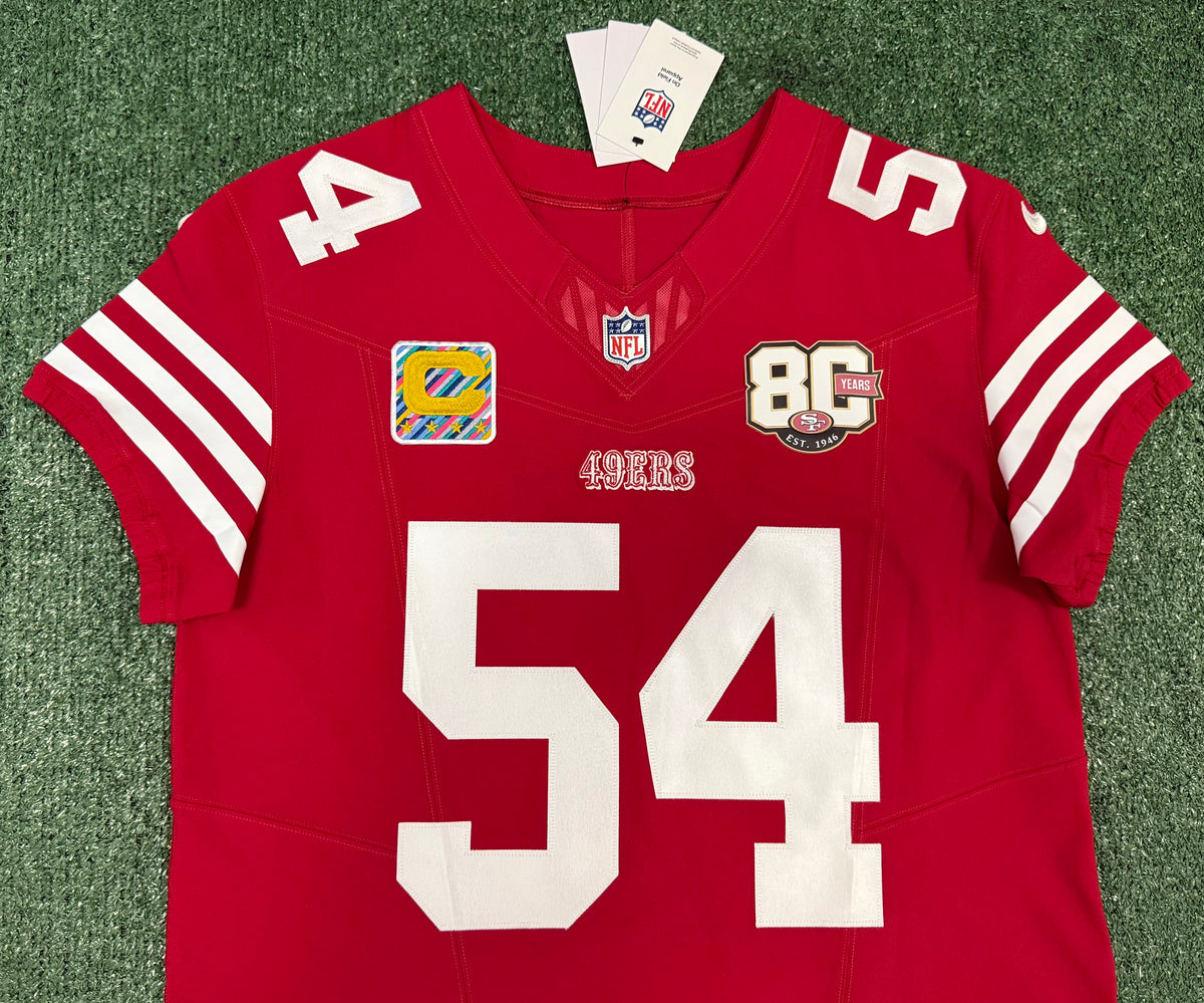 Fred Warner San Francisco 49ers Jersey #54 Nike Vapor FUSE Elite Red Size 44 (Large) NFL