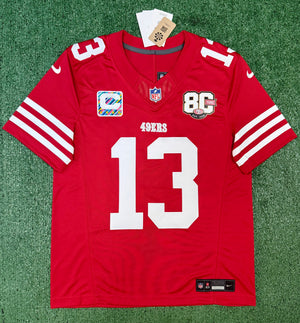 Brock Purdy San Francisco 49ers Jersey #13 Nike Vapor Fuse Limited Stitched Red Size (Medium) NFL