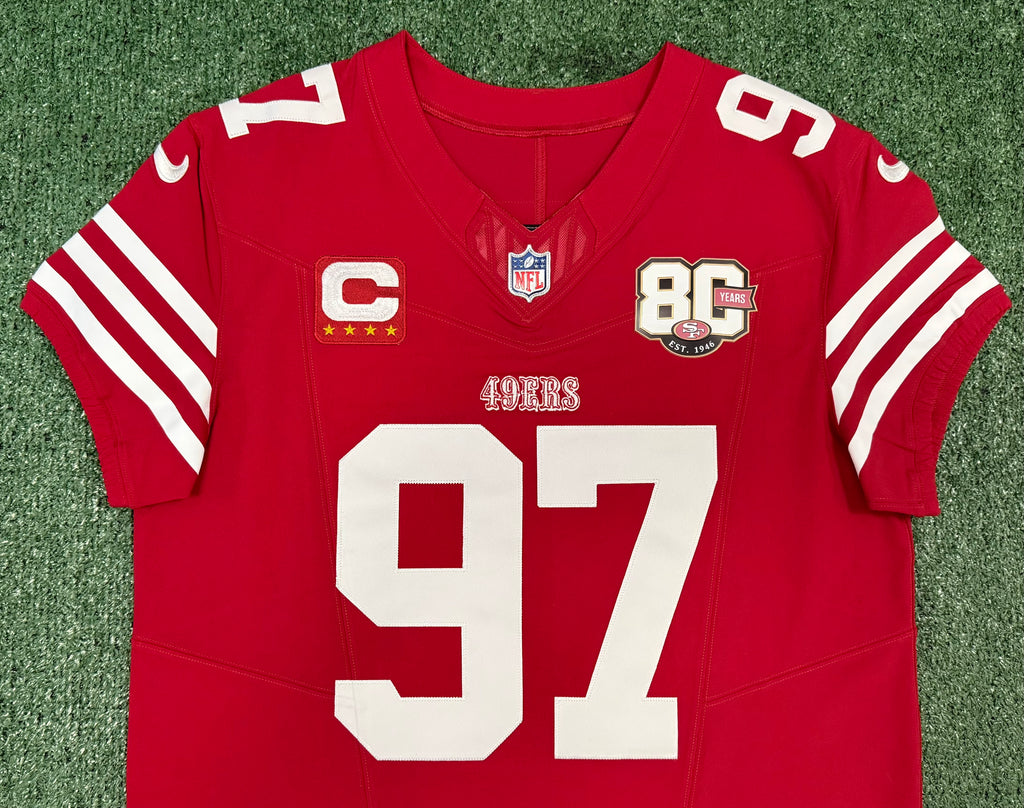 Nick Bosa San Francisco 49ers Jersey #97 Nike Vapor FUSE Elite Red Size 44 (Large) NFL