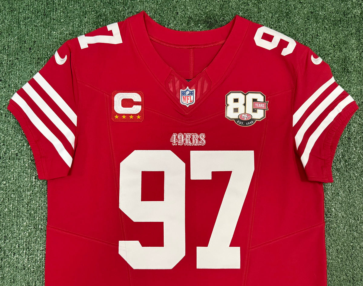 Nick Bosa San Francisco 49ers Jersey #97 Nike Vapor FUSE Elite Red Size 44 (Large) NFL