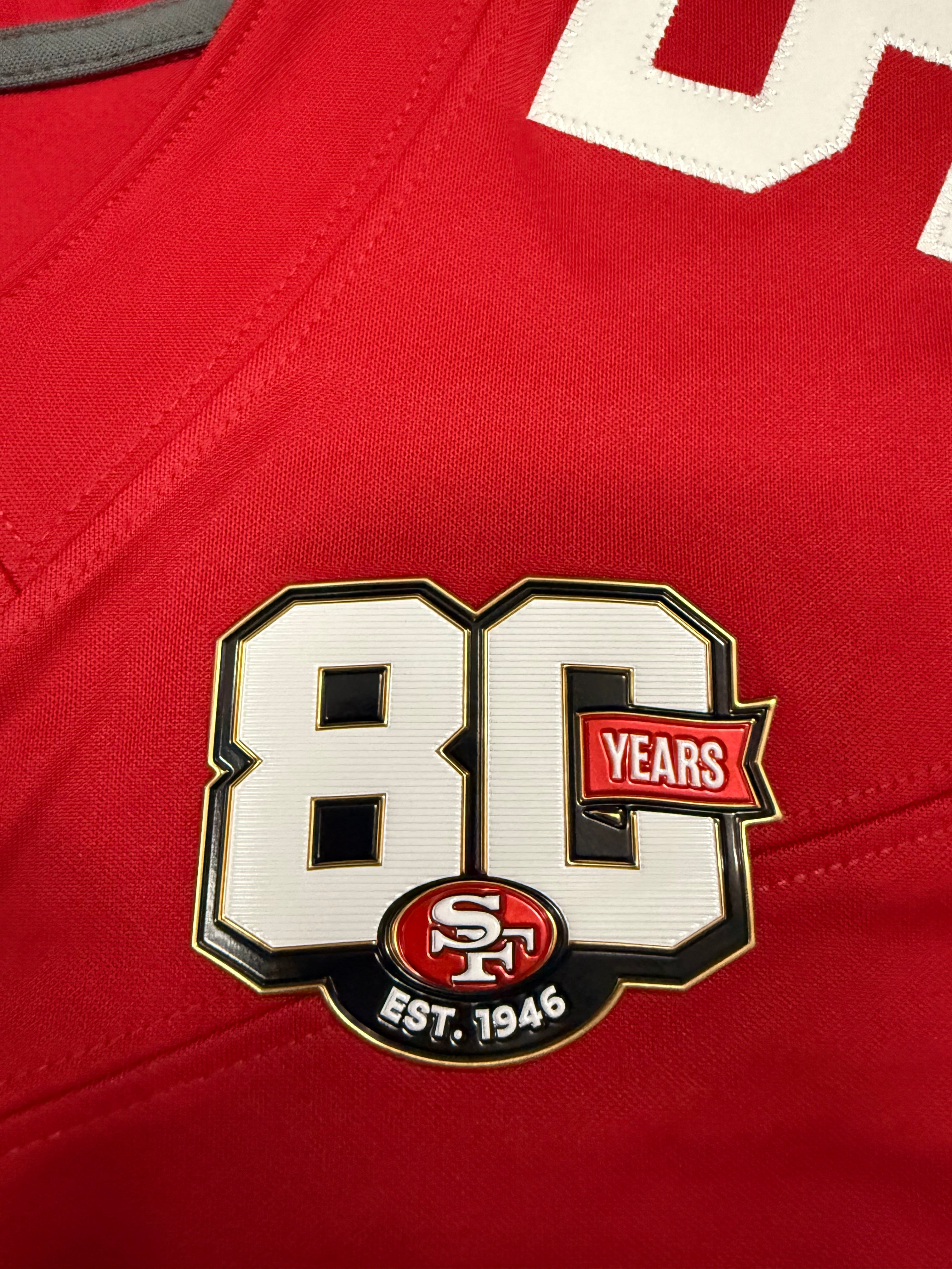 Fred Warner San Francisco 49ers Jersey #54 Nike Vapor Fuse Limited Stitched Red Size (Large) NFL