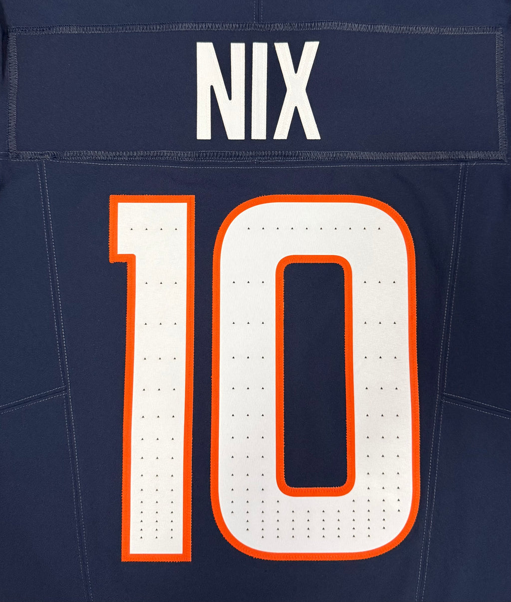 Bo Nix Denver Broncos Jersey #10 Nike Vapor Fuse Elite Navy Size 40 (M) NFL