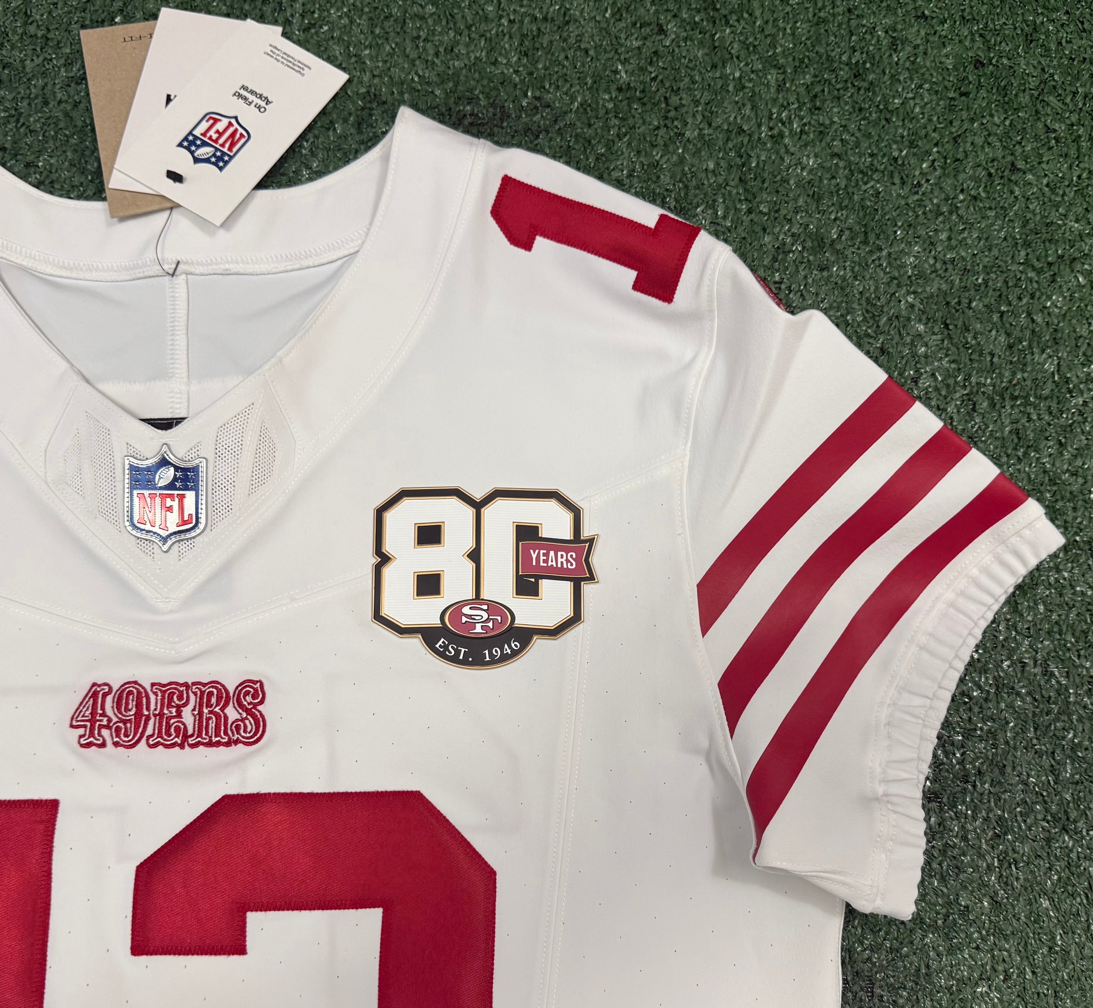 Brock Purdy San Francisco 49ers Jersey #13 Nike Vapor FUSE Elite White Size 40 (Medium) NFL