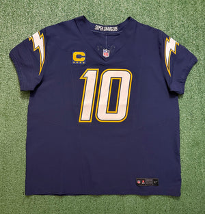 Justin Herbert Los Angeles Chargers Jersey #10 Nike Vapor Fuse Elite Navy Size 52 (XXL) NFL