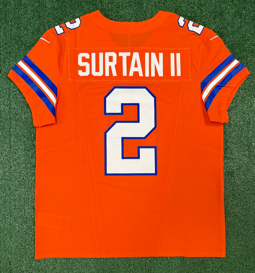 Pat Surtain II Denver Broncos Jersey #2 Nike Vapor Fuse Elite Orange Size 44 (Large) NFL