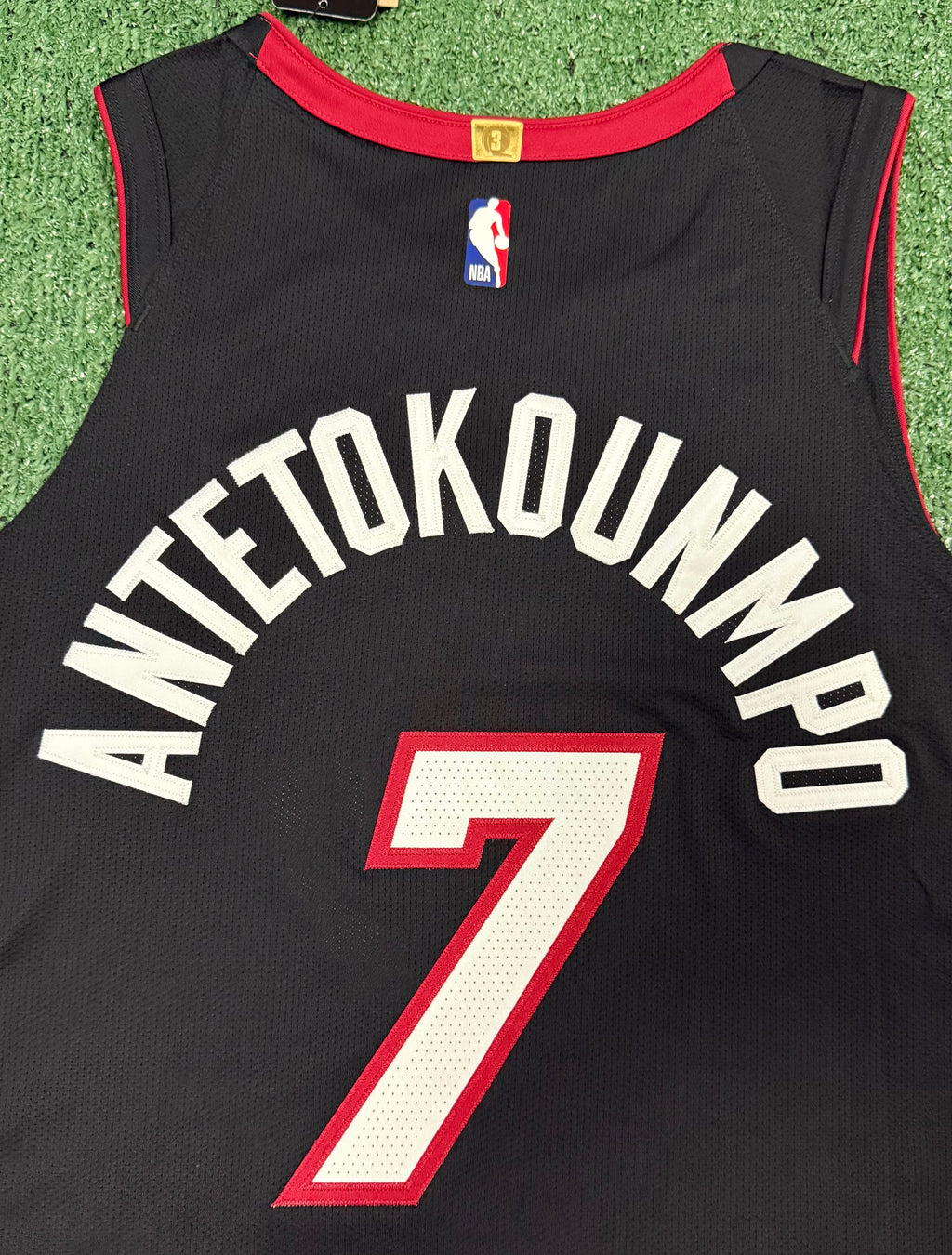 Giannis Antetokounmpo Miami Heat Jersey #7 Nike ADV Authentic Black Size 48 (Large) NBA