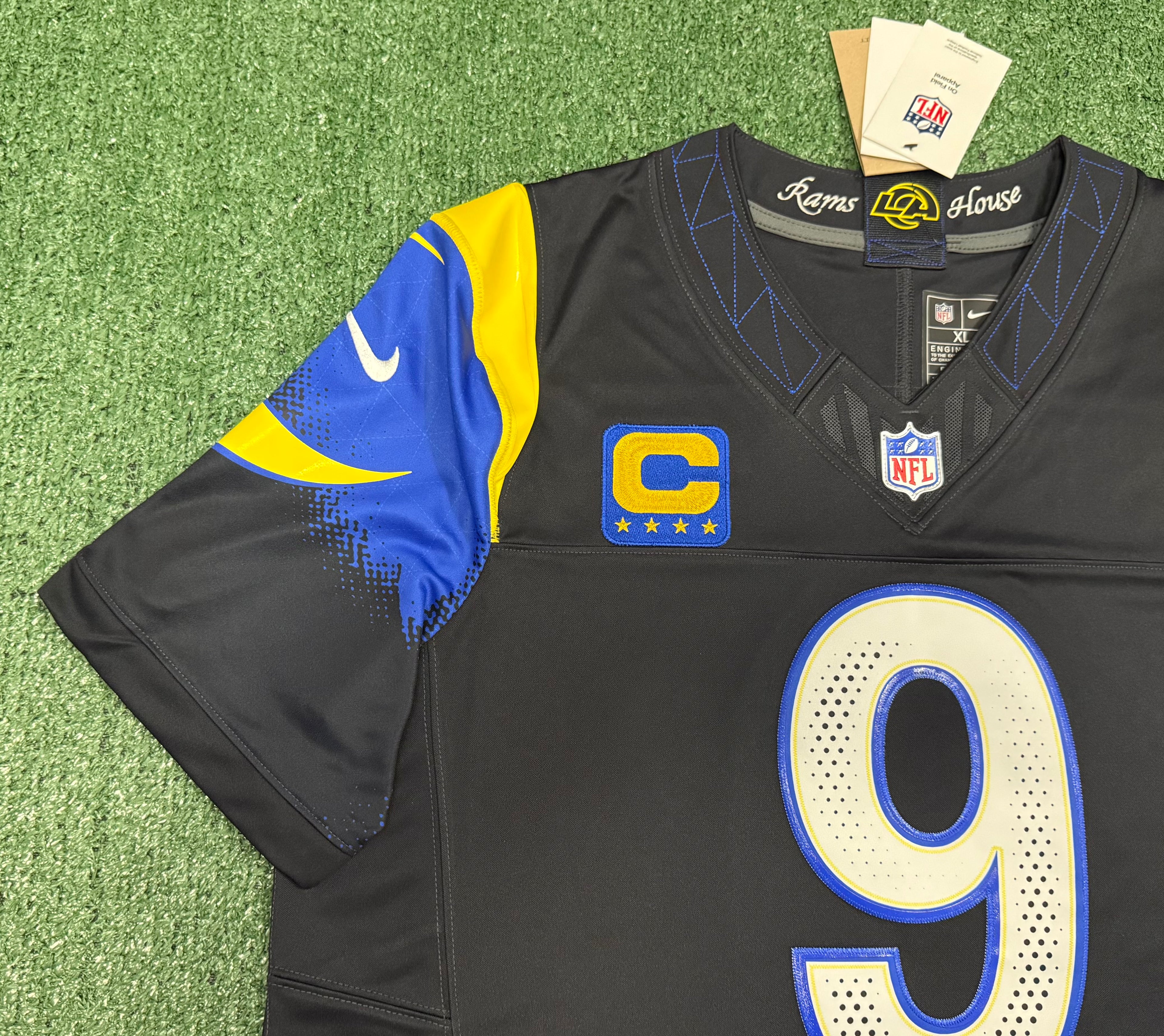 Matthew Stafford Los Angeles Rams Jersey #9 Nike FUSE Rivalry Black Size (XL) NFL
