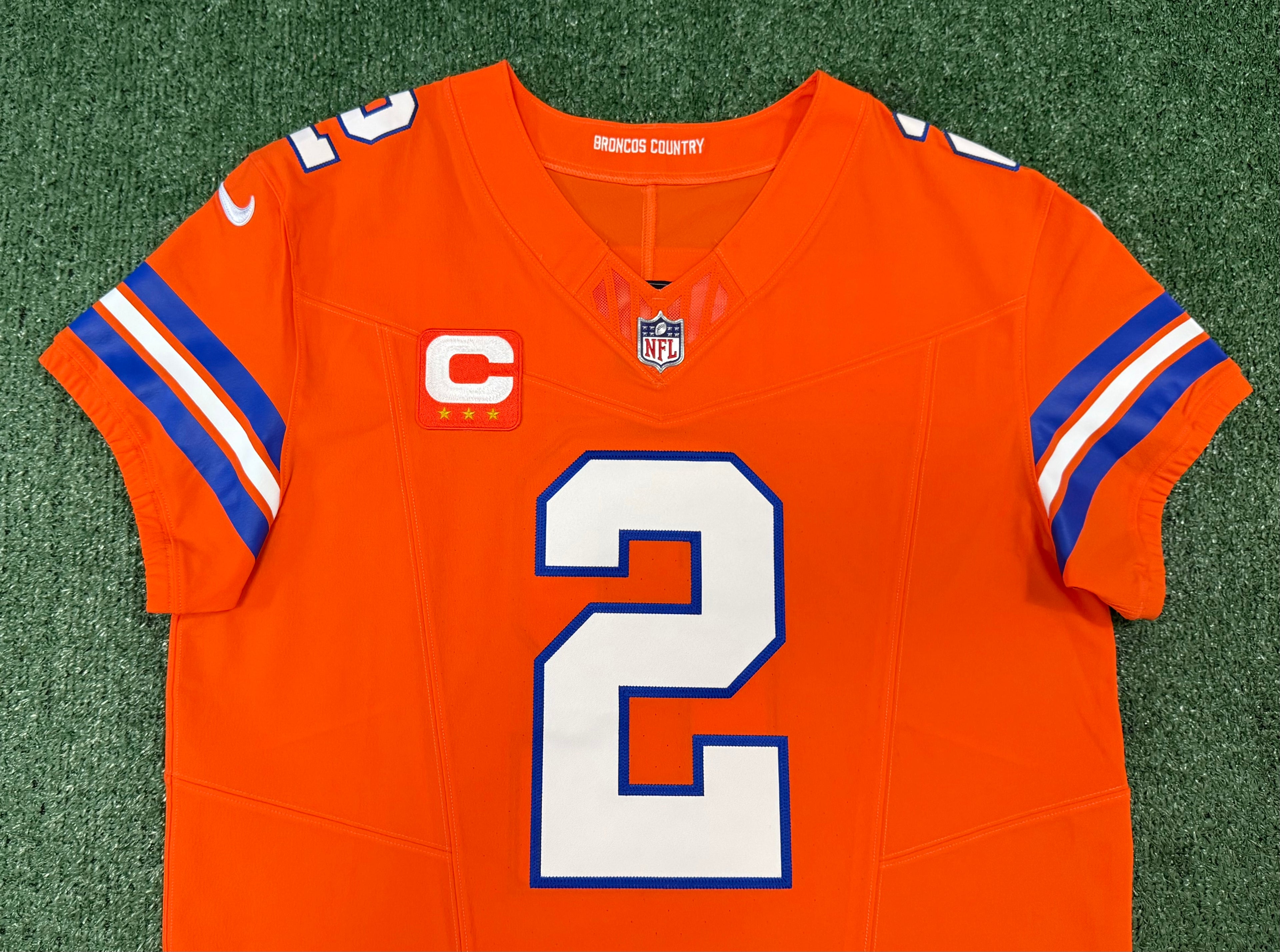 Pat Surtain II Denver Broncos Jersey #2 Nike Vapor Fuse Elite Orange Size 44 (Large) NFL