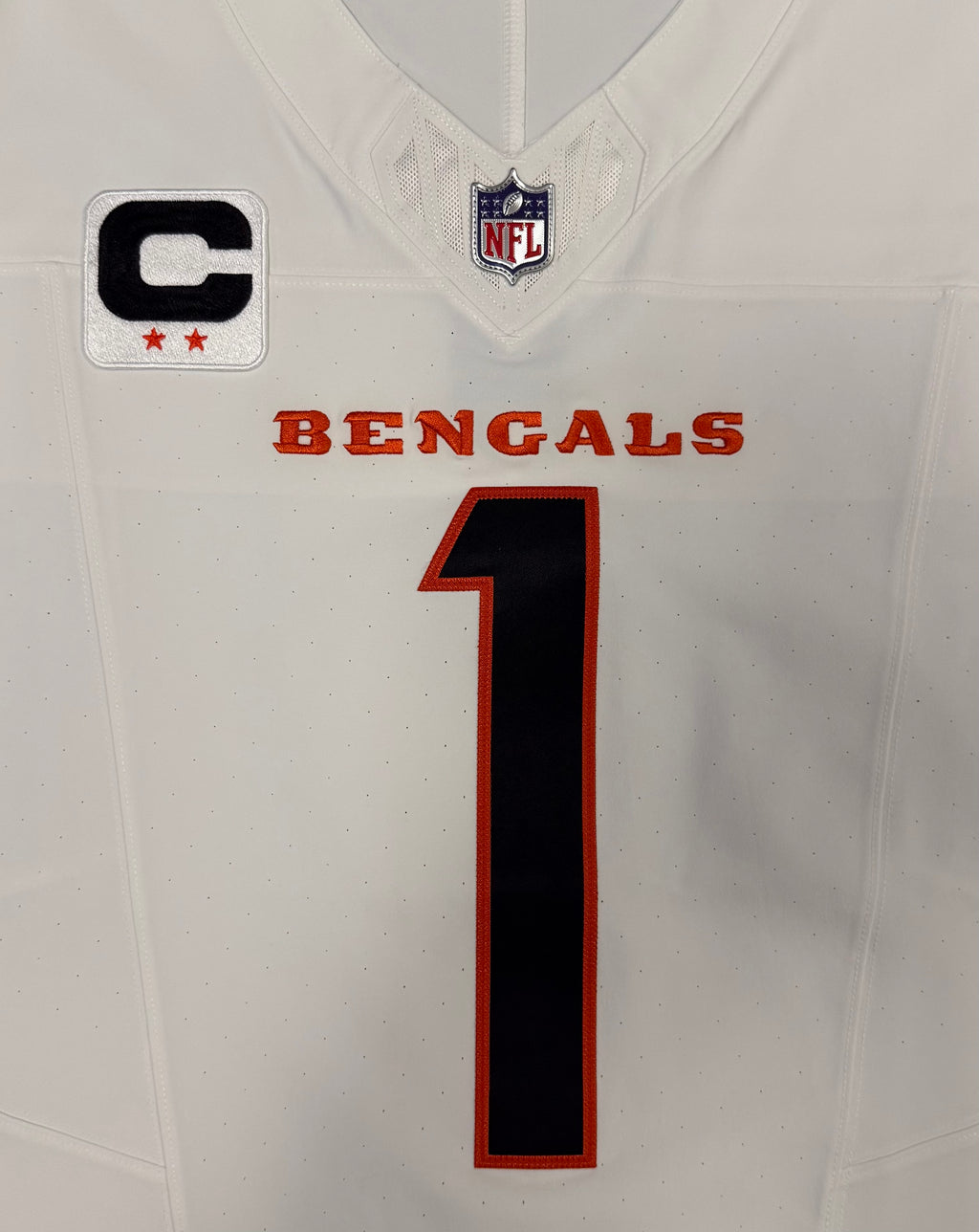 Ja'Marr Chase Cincinnati Bengals Jersey #1 Nike Vapor Fuse Elite White Size 48 (XL) NFL