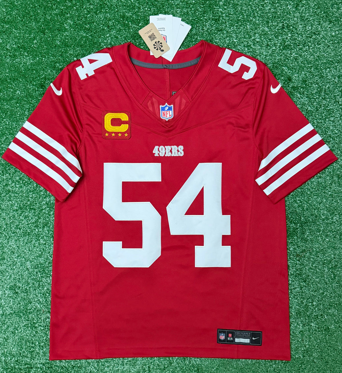 Fred Warner San Francisco 49ers Jersey #54 Nike Vapor Fuse Limited Stitched Red Size (Medium) NFL