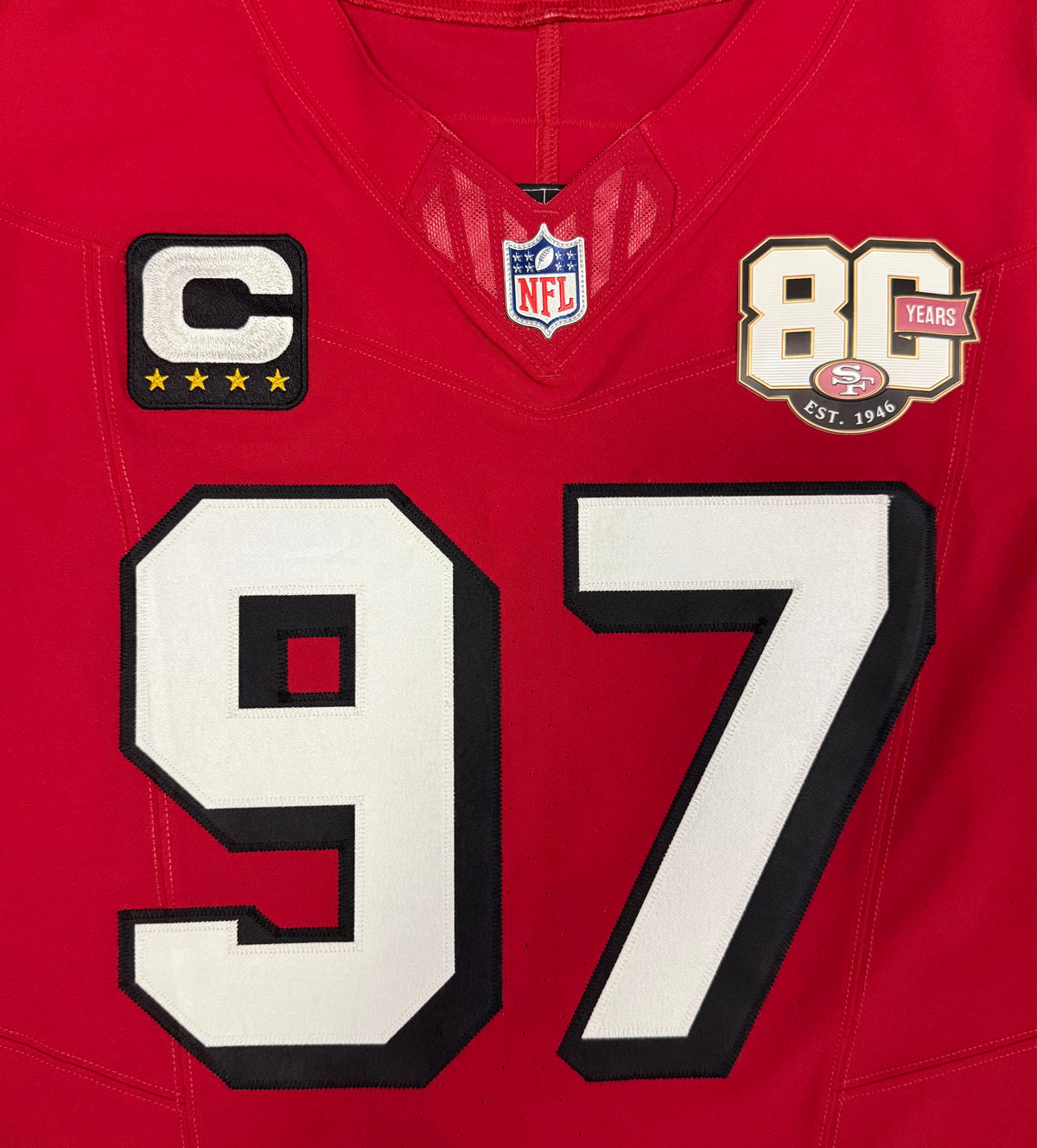 Nick Bosa San Francisco 49ers
Jersey #97 Nike Vapor FUSE Elite red Size 44 (Large) NFL