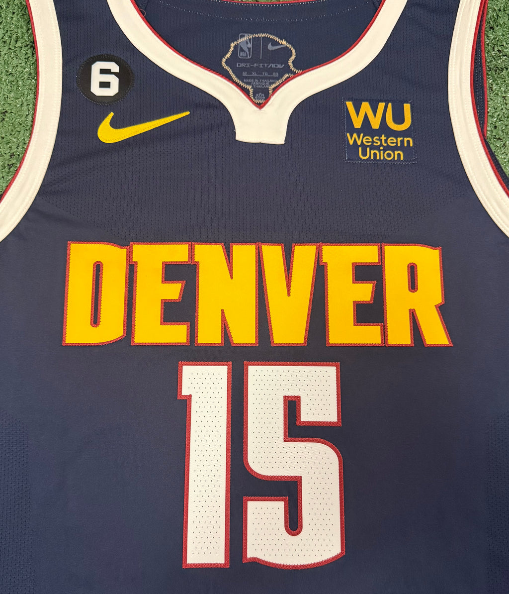 Nikola Jokic Denver Nuggets Jersey #15 Nike ADV Authentic Navy Size 52 (XL) NBA