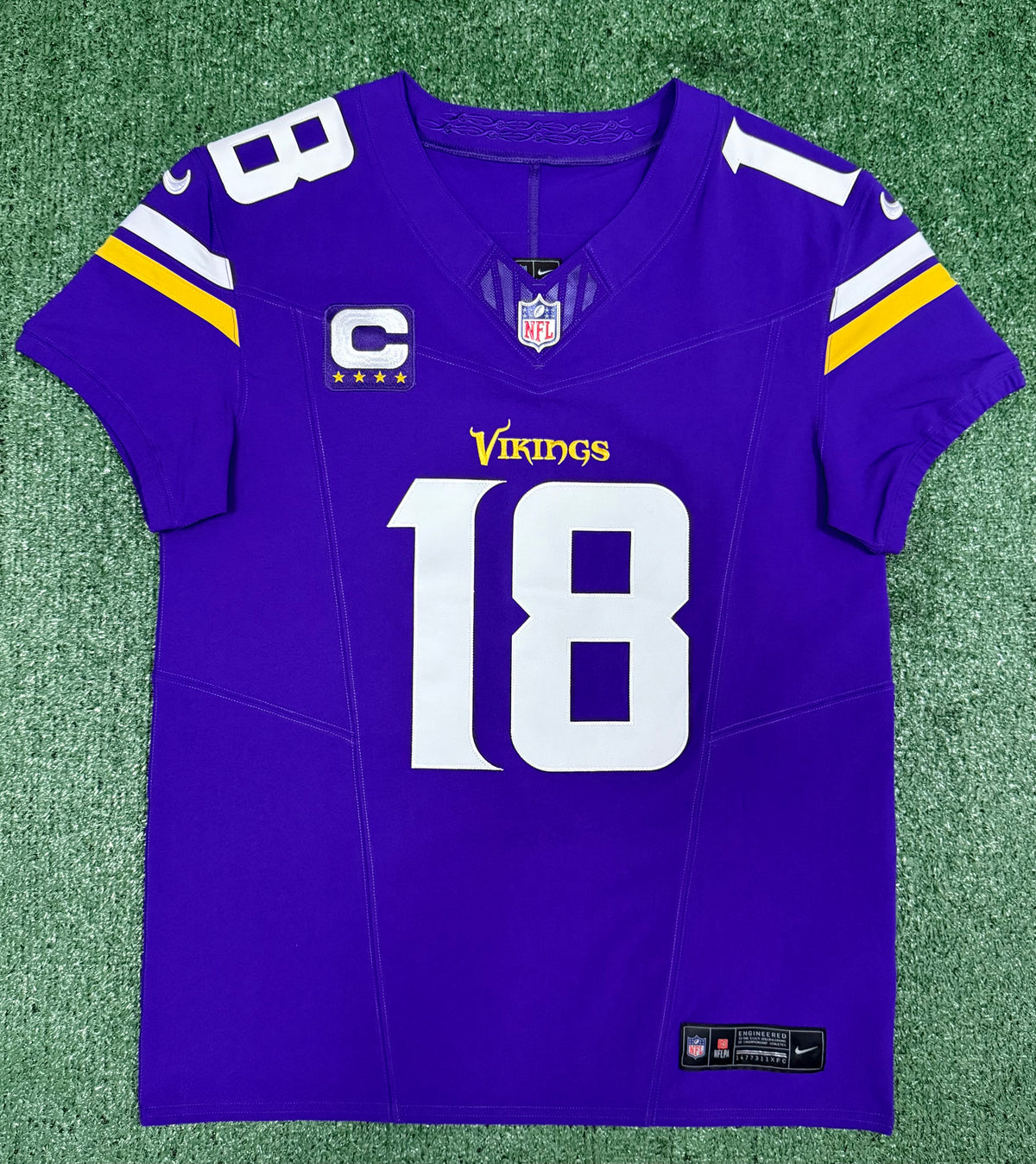 Justin Jefferson Minnesota Vikings Jersey #18 Nike Vapor FUSE Elite Purple Size 40 (Medium) NFL