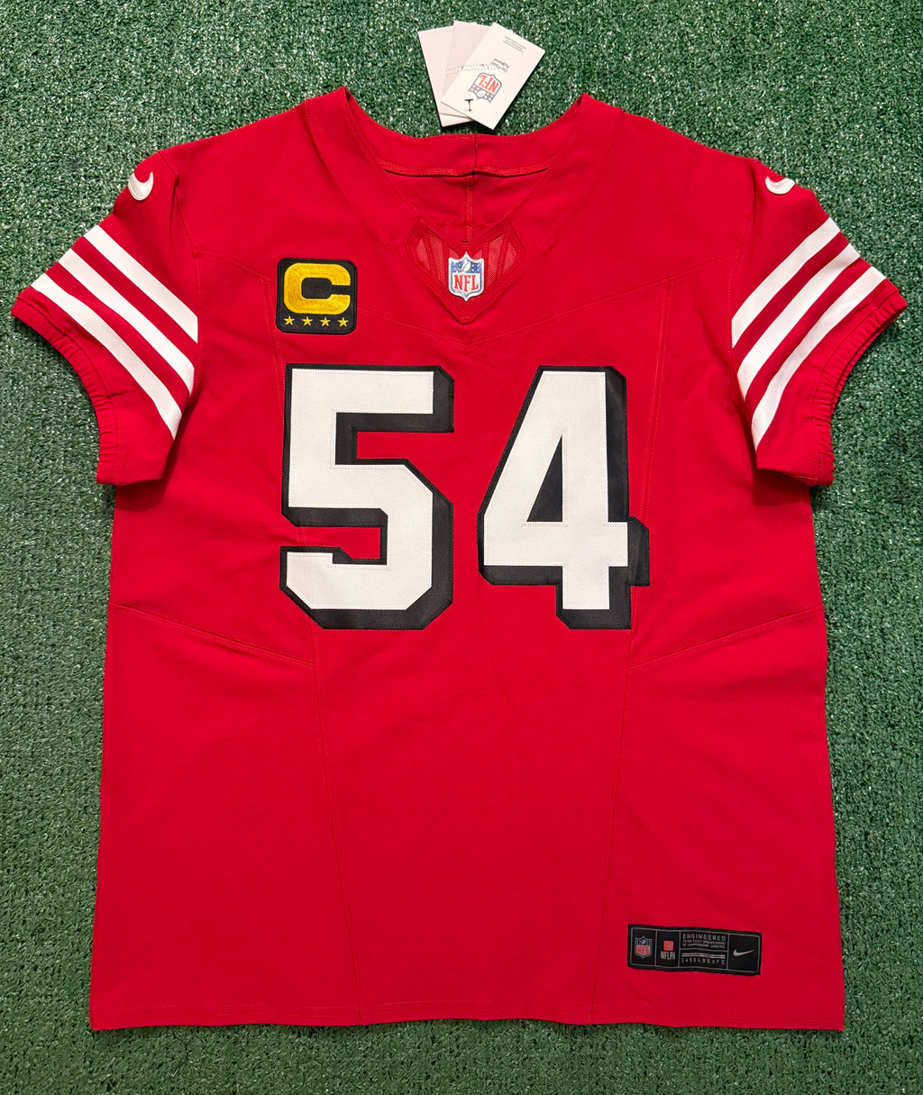 Fred Warner San Francisco 49ers Jersey #54 Nike Vapor FUSE Elite Red Size 44 (Large) NFL