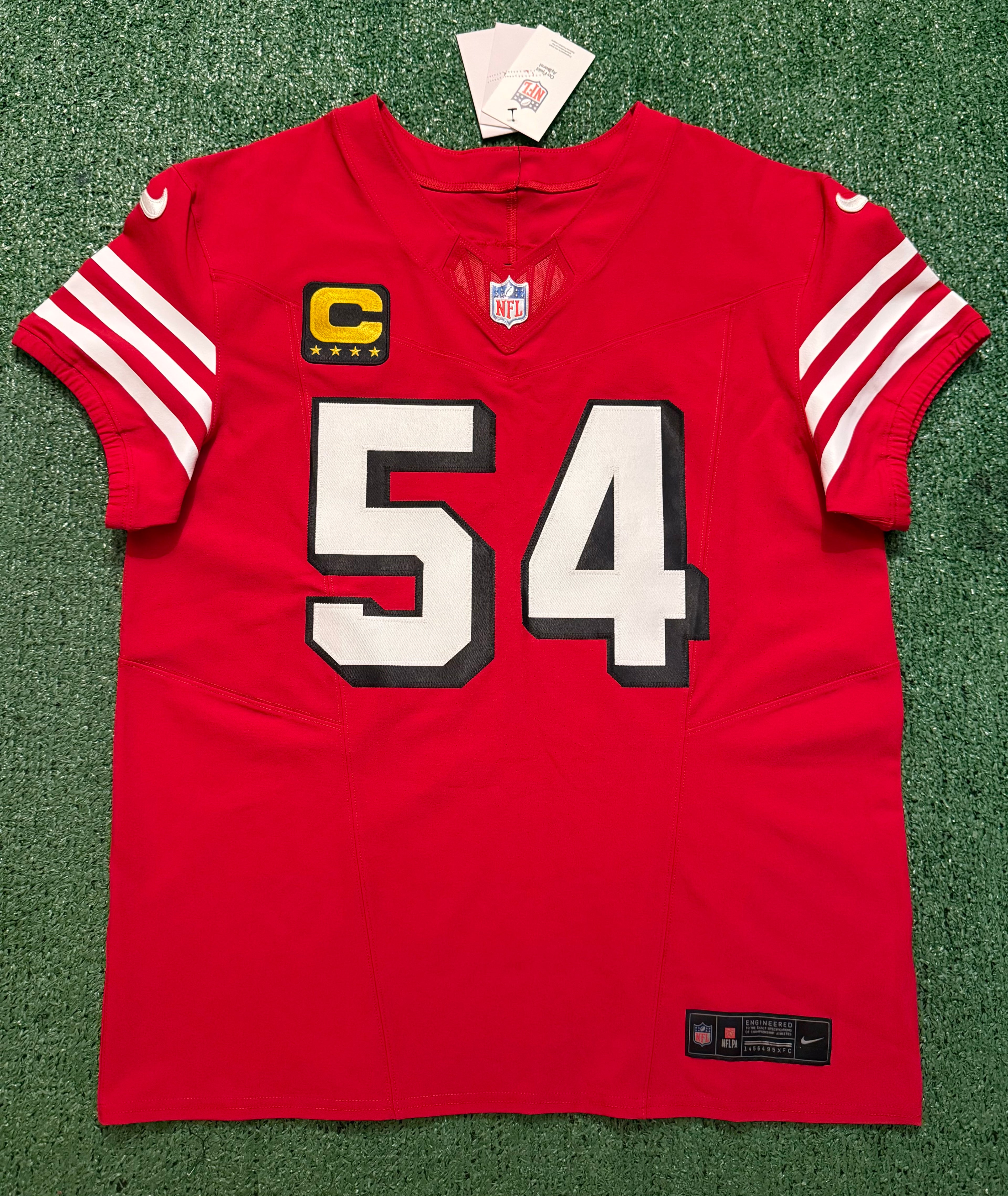 Fred Warner San Francisco 49ers Jersey #54 Nike Vapor FUSE Elite Red Size 44 (Large) NFL