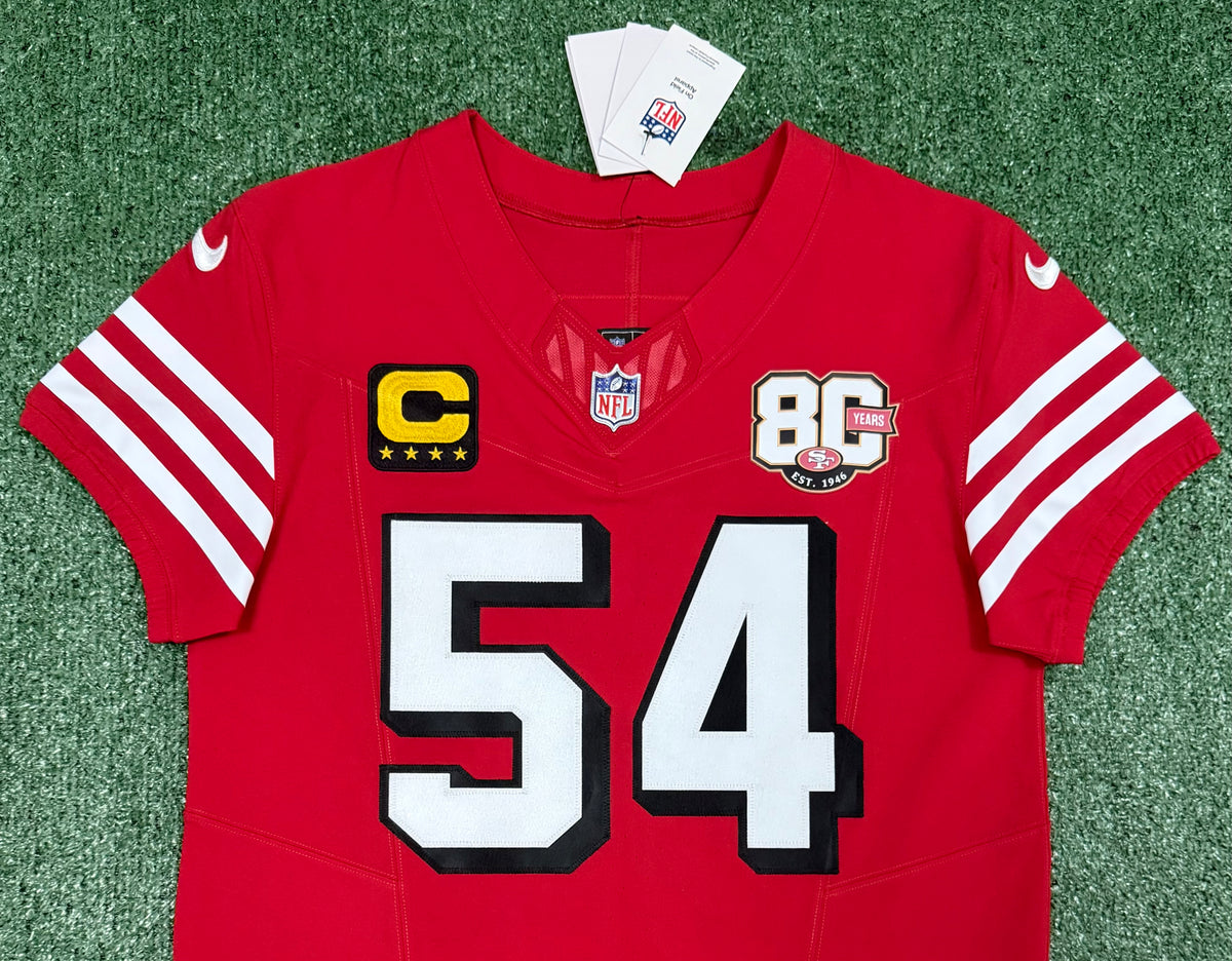 Fred Warner San Francisco 49ers Jersey #54 Nike Vapor FUSE Elite Red Size 40 (Medium) NFL
