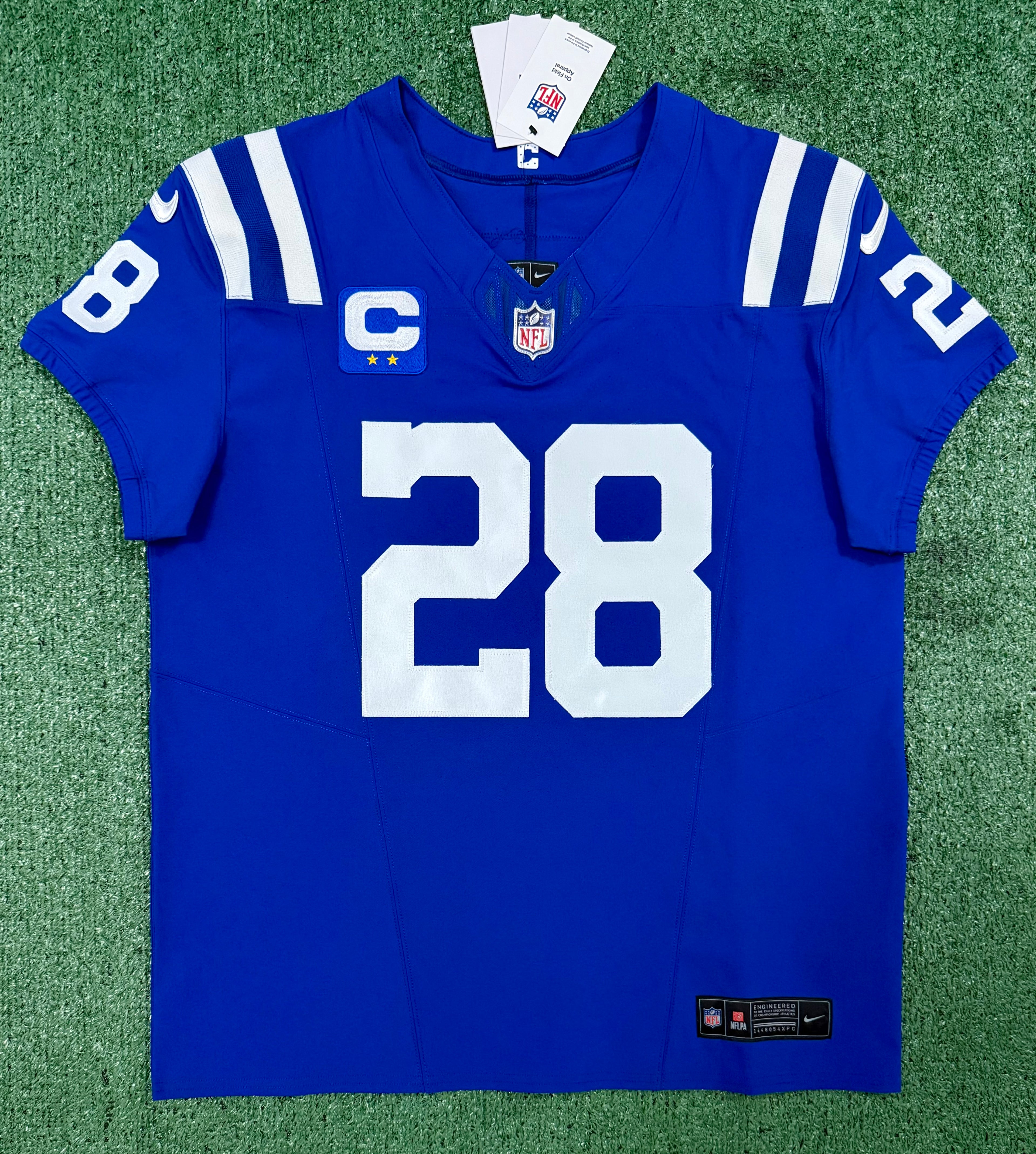 Jonathan Taylor Indianapolis Colts Jersey #28 Nike Vapor Fuse Elite Blue Size 44 (L) NFL