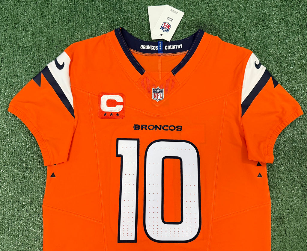 Bo Nix Denver Broncos Jersey #10 Nike Vapor Fuse Elite Orange Size 40 (M) NFL