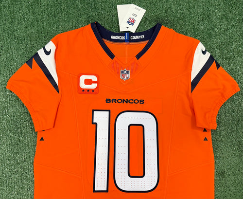 Bo Nix Denver Broncos Jersey #10 Nike Vapor Fuse Elite Orange Size 40 (M) NFL