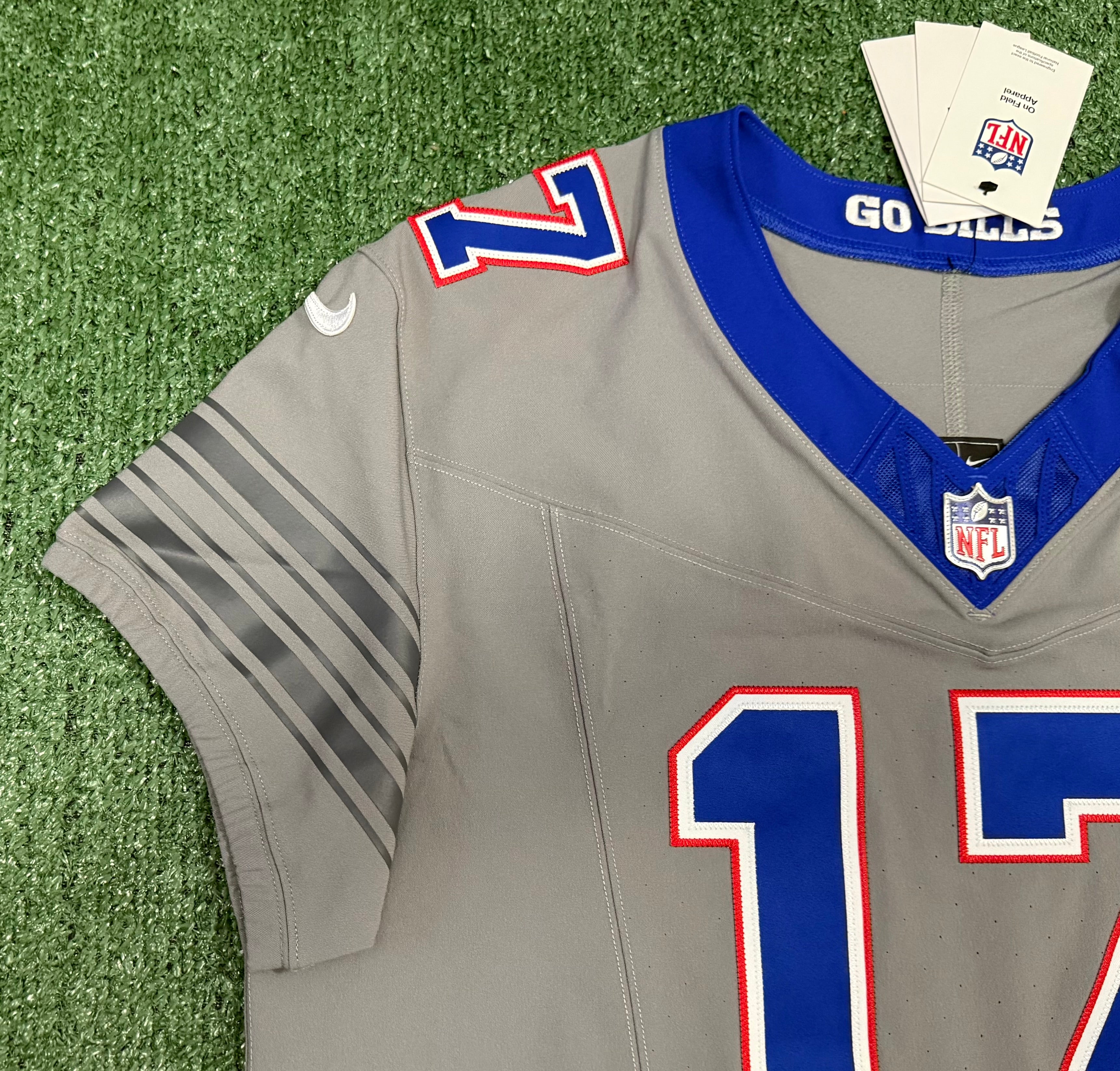 Josh Allen Buffalo Bills Jersey #17 Nike Vapor Fuse Elite Gray Size 44 (L) NFL