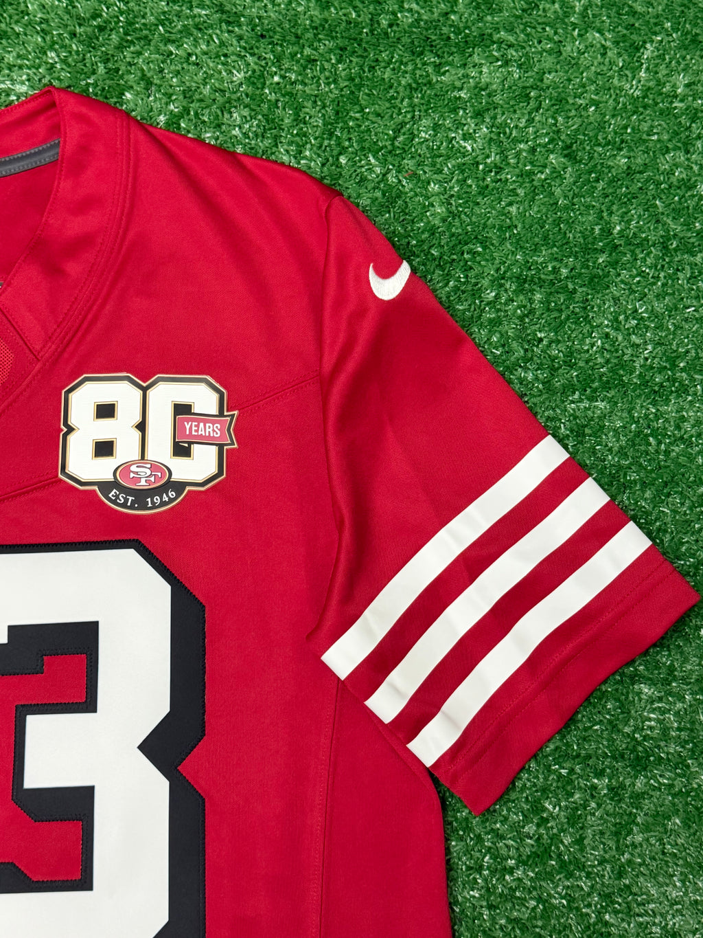 Christian McCaffrey San Francisco 49ers Jersey #23 Nike Vapor Fuse Limited Stitched Red Size (Medium) NFL
