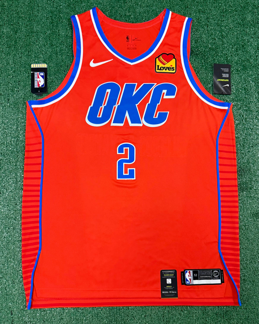 Shai Gilgeous-Alexander Oklahoma City Thunder Jersey #2 Nike VaporKnit Authentic Orange Size 52 (XL) NBA