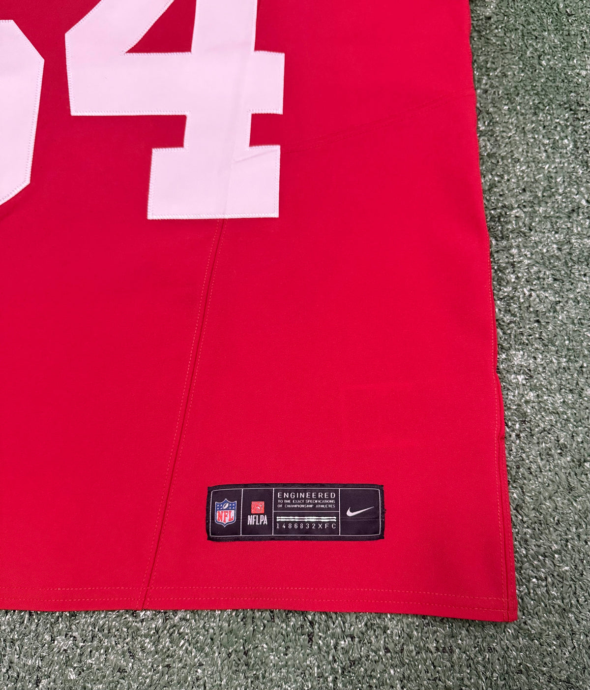 Fred Warner San Francisco 49ers Jersey #54 Nike Vapor FUSE Elite Red Size 44 (Large) NFL