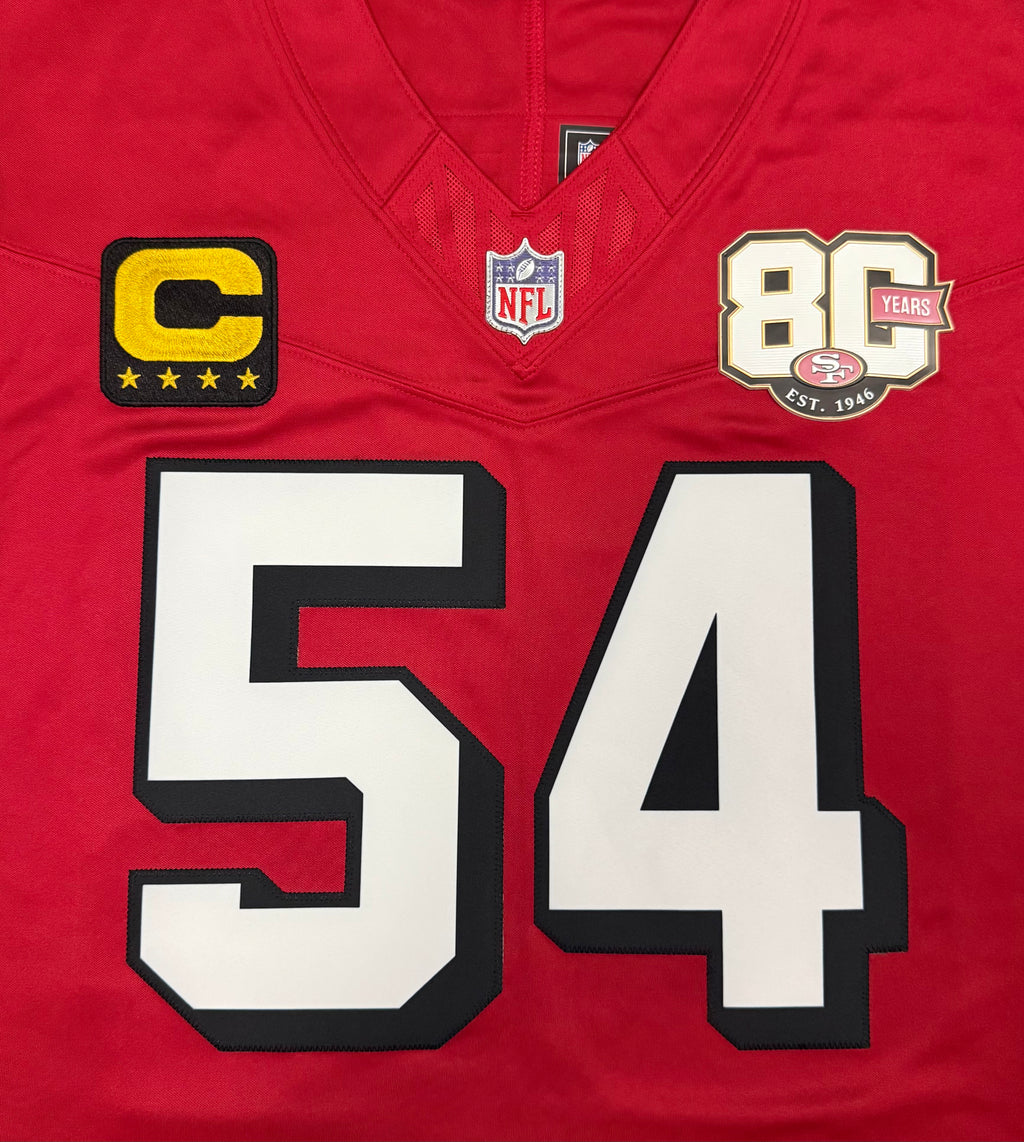 Fred Warner San Francisco 49ers Jersey #54 Nike Vapor Fuse Limited Stitched Red Size (Large) NFL