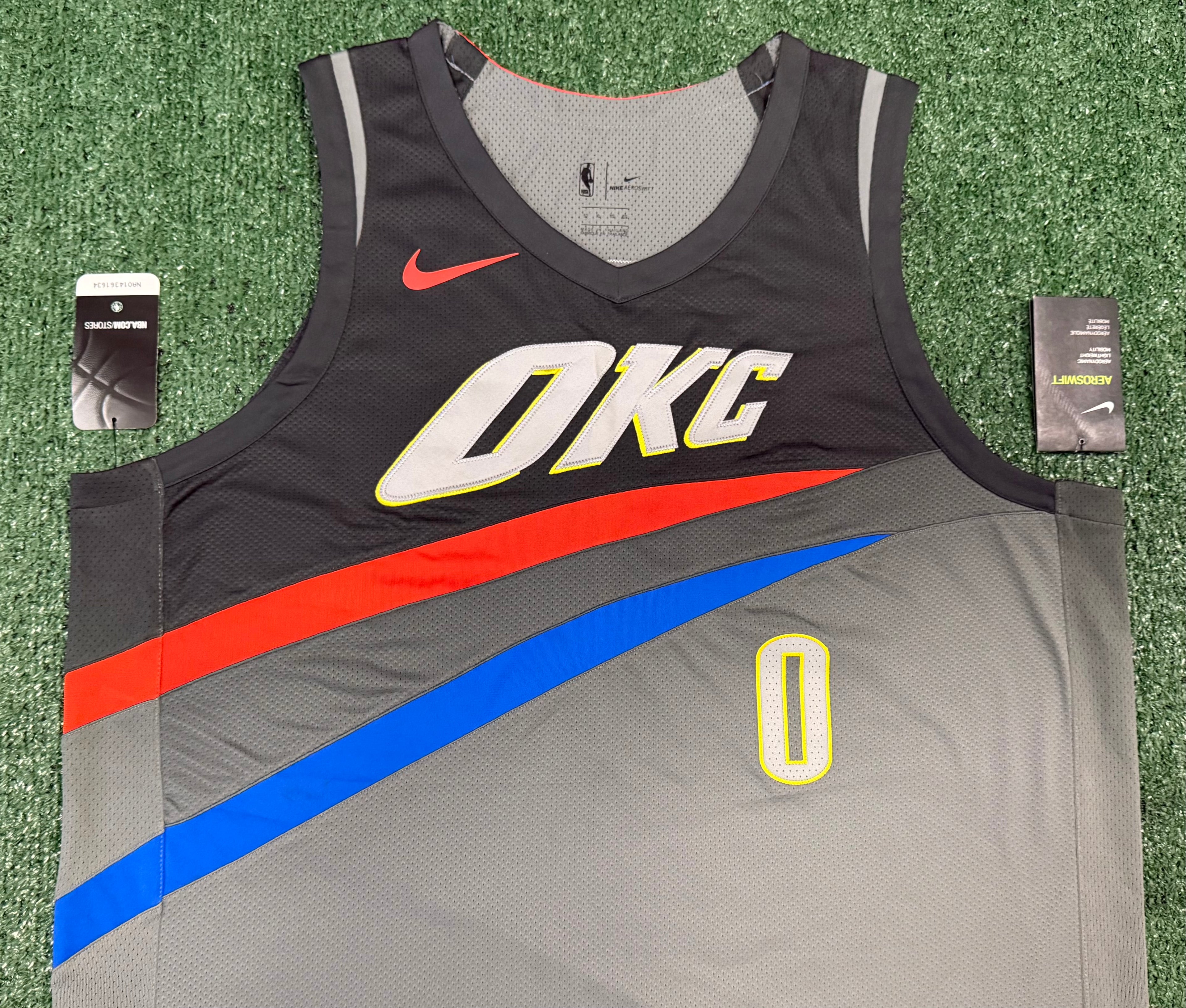 Russell Westbrook Oklahoma City Thunder Jersey #0 Nike Aeroswift Authentic Gray Size 52 (XL) NBA
