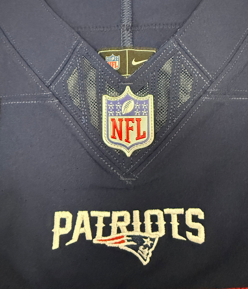 Drake Maye New England Patriots Jersey #10 Nike Vapor Fuse Elite Blue Size 44 (Large) NFL