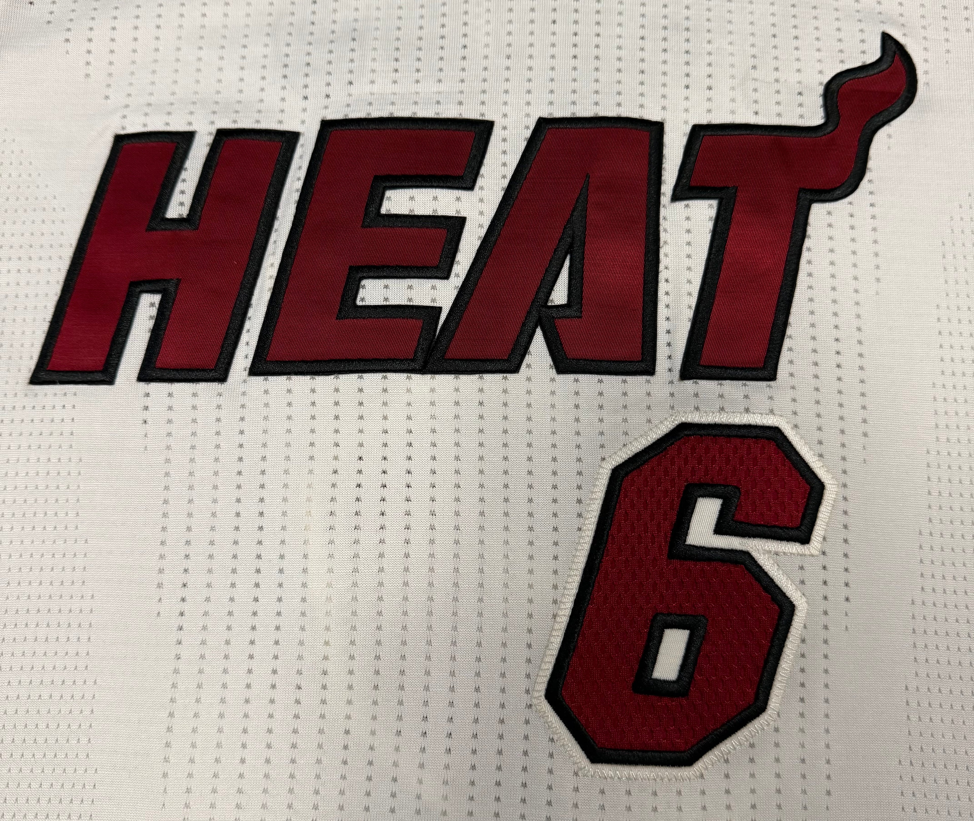 Lebron James Miami Heat Jersey #6 Adidas Climacool White Size (Large) NBA