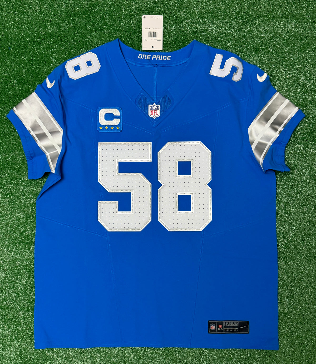 Penei Sewell Detroit Lions Jersey #58 Nike Vapor FUSE Elite Blue 48 (XL) NFL