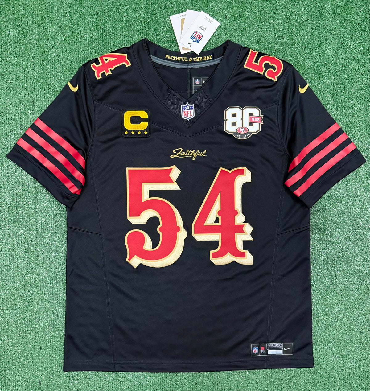 Fred Warner San Francisco 49ers Jersey #54 Nike FUSE Rivalry Black  Size (Large) NFL