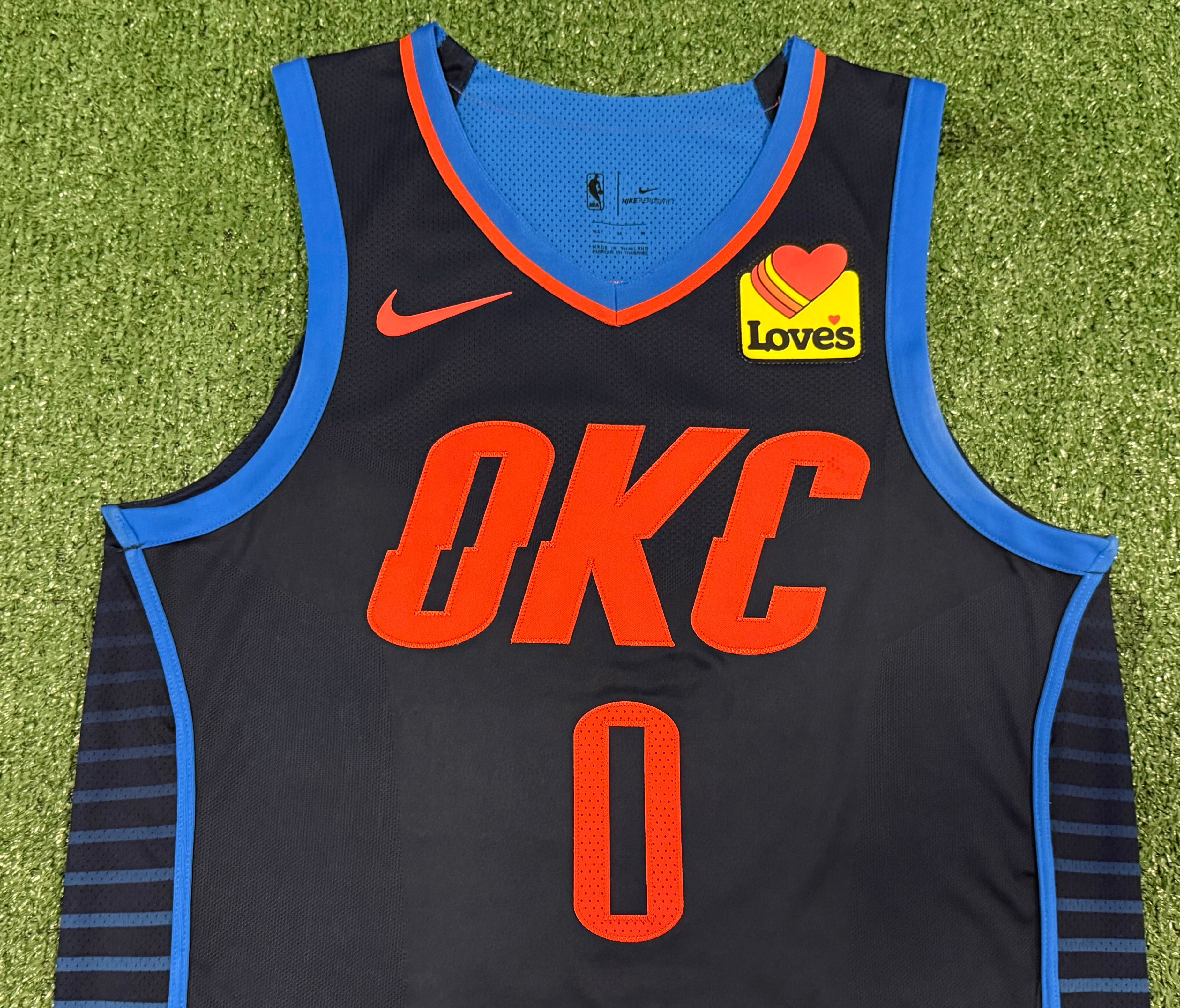 Russell Westbrook Oklahoma City Thunder Jersey #0 Nike Aeroswift Authentic Blue Size 44 (M) NBA